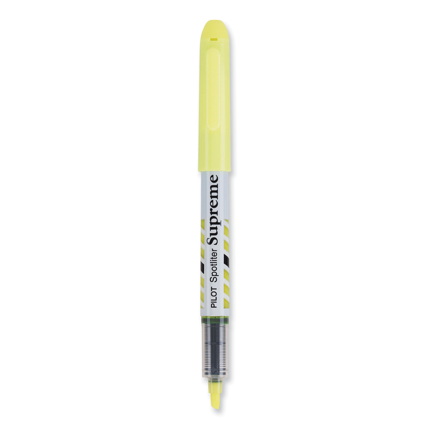 Spotliter Supreme Highlighter, Fluorescent Yellow Ink, Chisel Tip, Yellow/White Barrel, Dozen