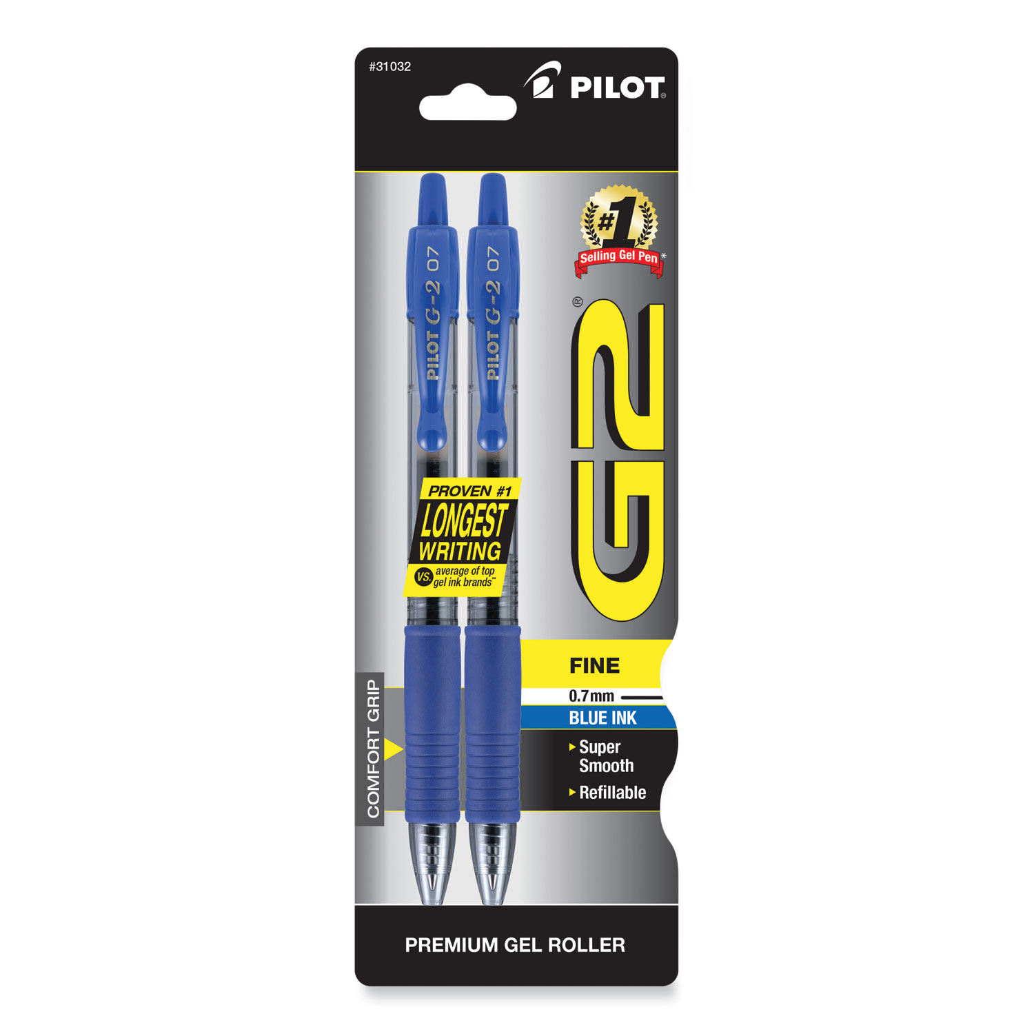 Pilot G-2 Gel-Ink Ultra Fine Point Pens, Blue - Dozen