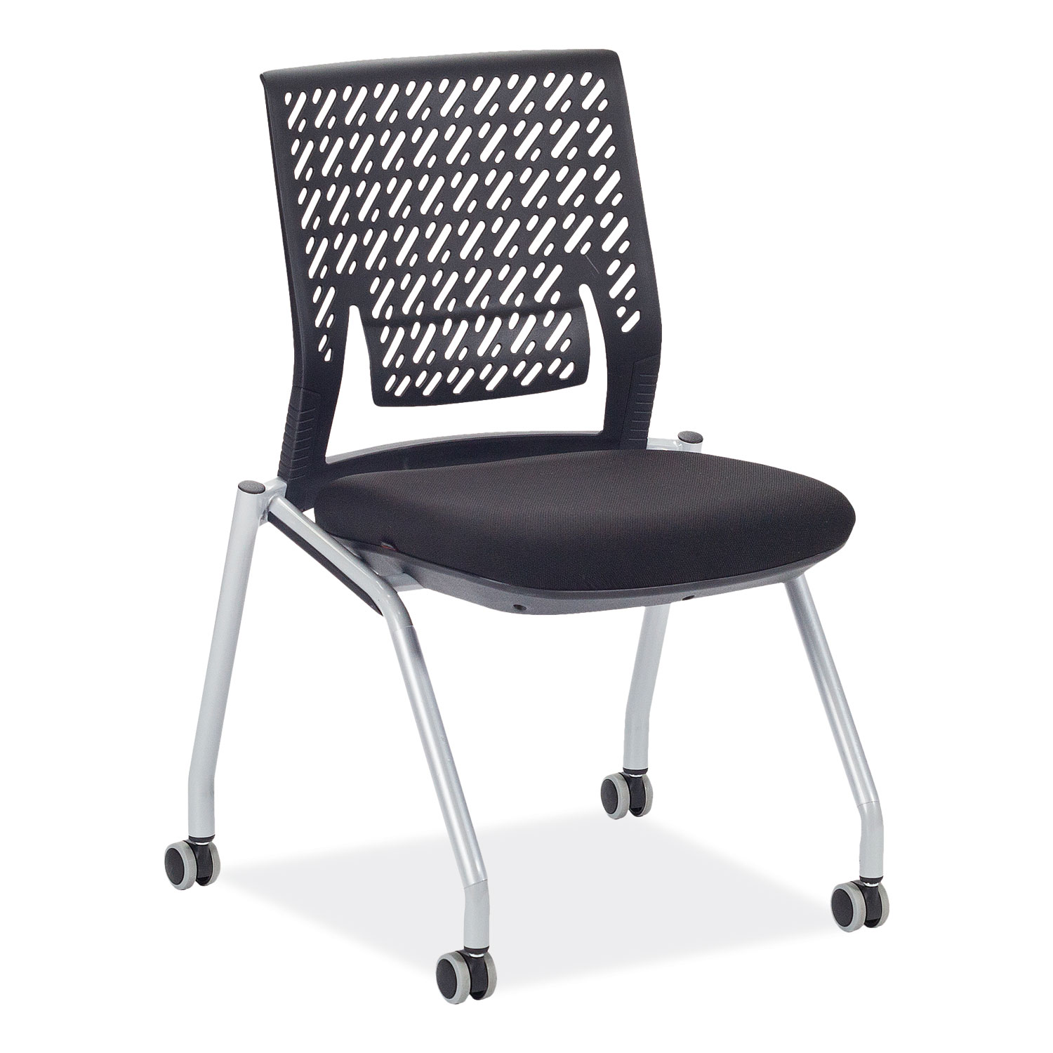 Safco® Thesis Training Chair with Flex Back, Supports Up to 250 lb, 18 Seat Height, Black Seat, Gray Base, 2/Carton