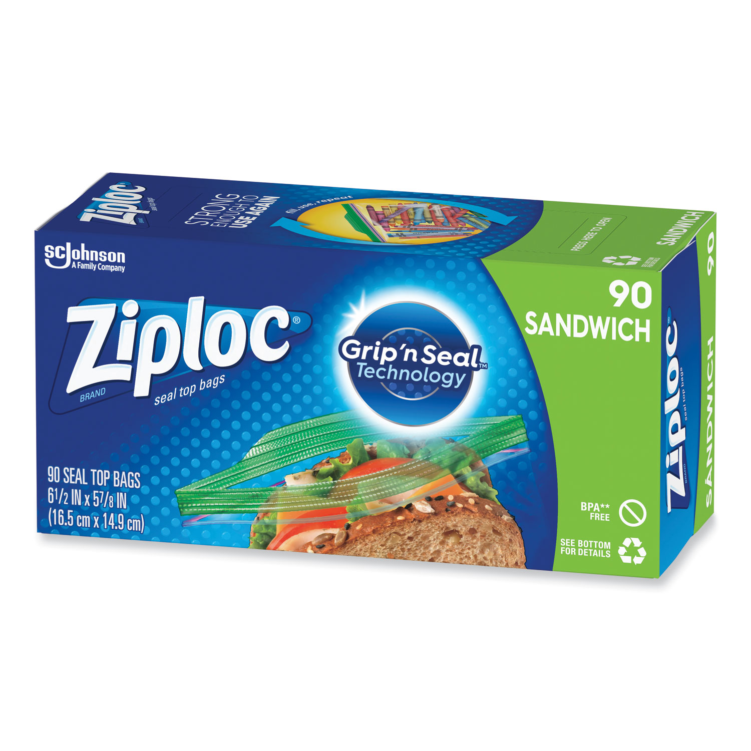 500 pieces Ziploc Sandwich Bag - Easy Open Tabs - Food & Beverage Gear