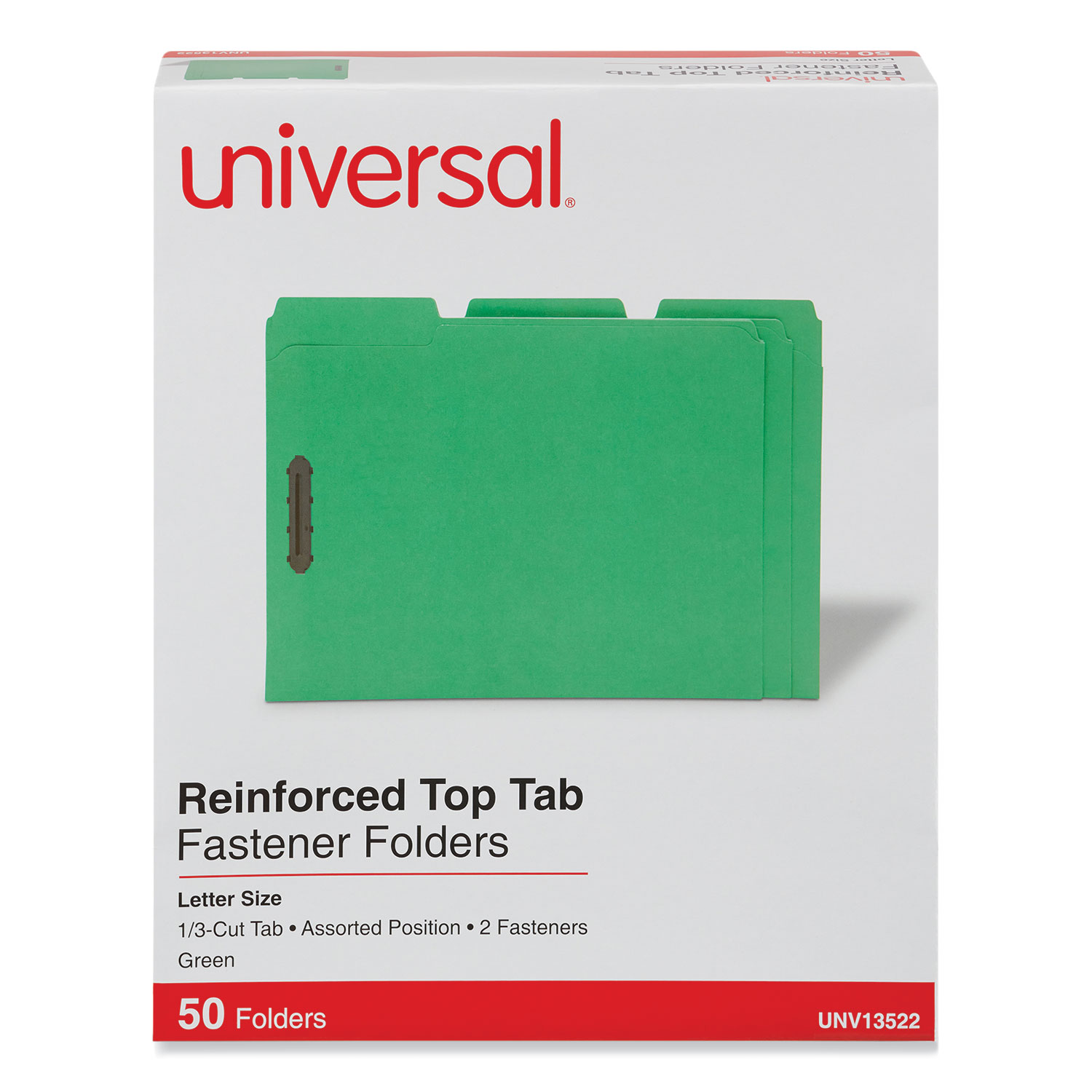 Deluxe Reinforced Top Tab Fastener Folders, 0.75