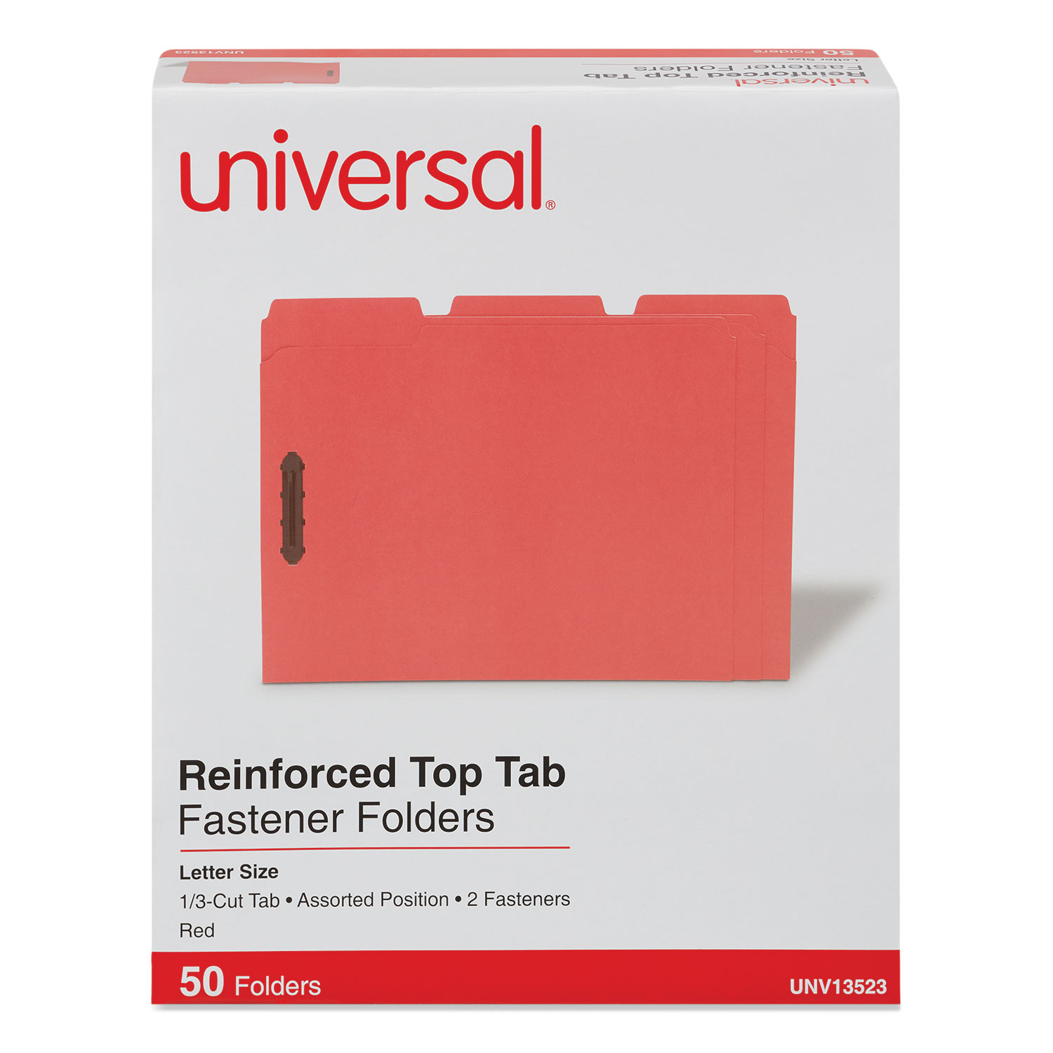 1/3 Tab Yellow 2 Fasteners UNV13524 Letter Universal Deluxe Reinforced Top Tab Folders 50/Box 