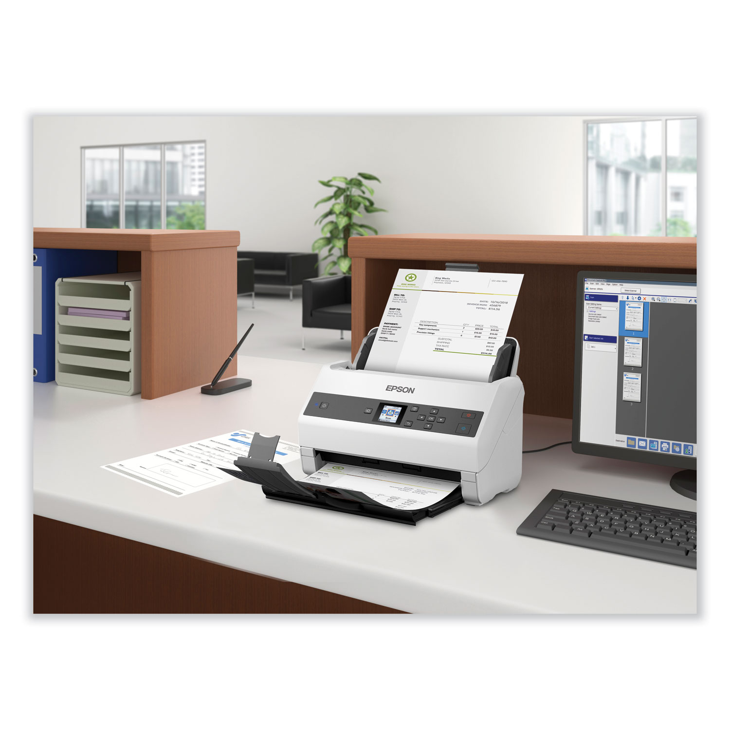 Epson® Ds 870 Color Workgroup Document Scanner 600 Dpi Optical Resolution 100 Sheet Duplex 7367