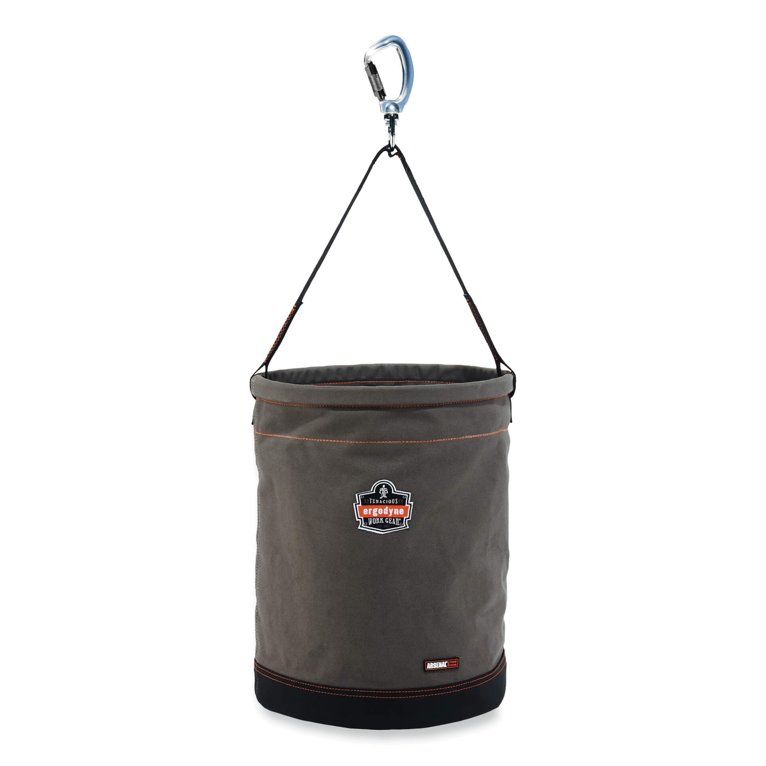 Arsenal 5945 Extra-Large Swiveling Carabiner Canvas Hoist Bucket, 150 lb, Gray