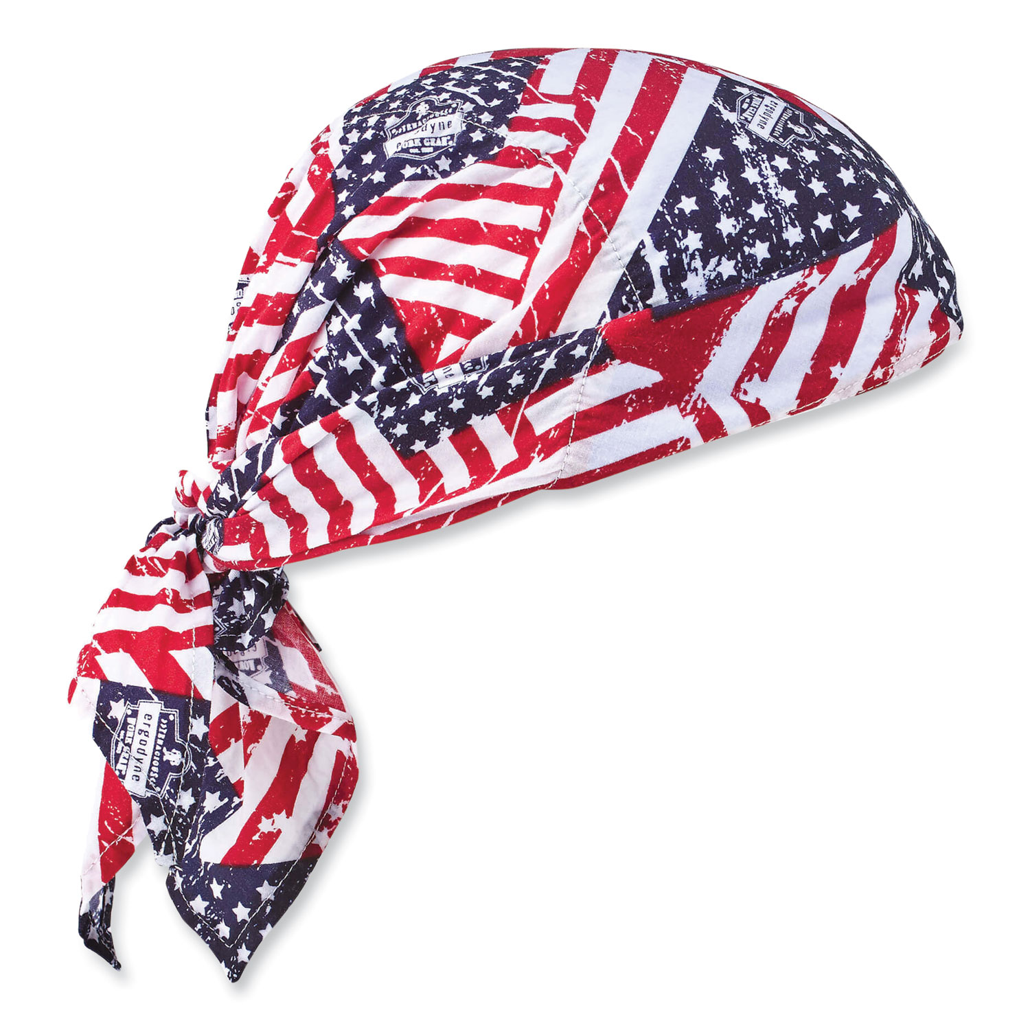 Chill-Its 6710 Cooling Embedded Polymers Tie Bandana Triangle Hat, One Size Fits Most, Stars and Stripes