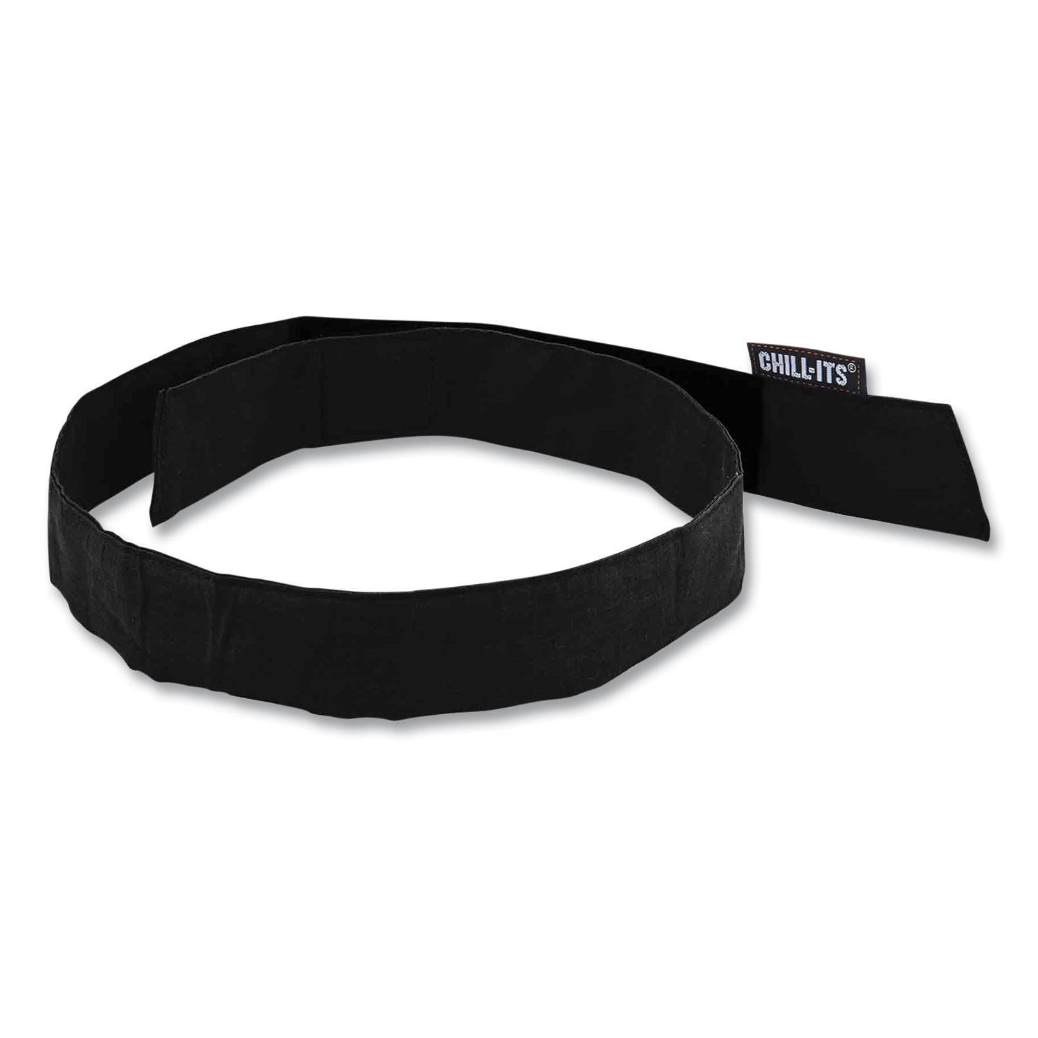 Chill-Its 6705 Cooling Embedded Polymers Hook and Loop Bandana Headband, One Size Fit Most, Black