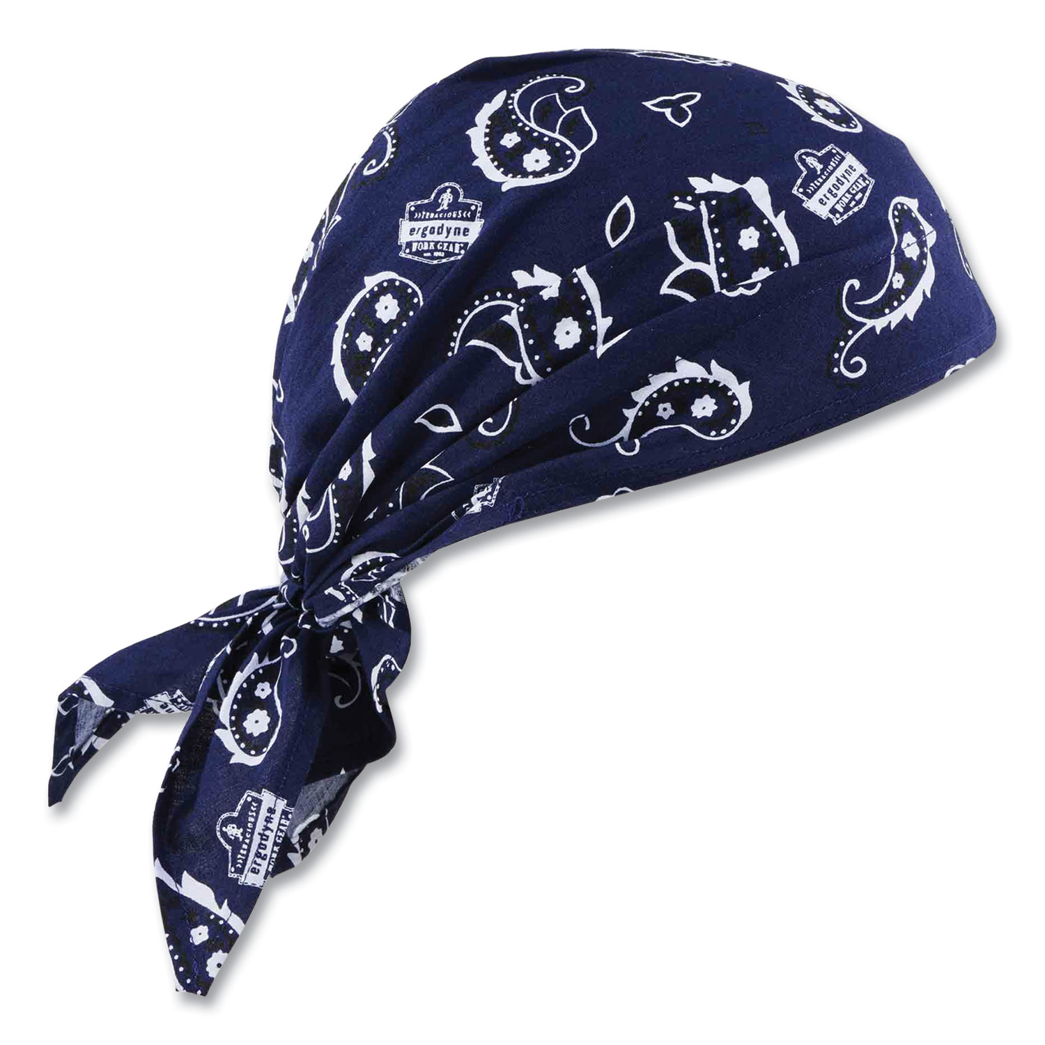 Chill-Its 6710 Cooling Embedded Polymers Tie Bandana Triangle Hat, One Size Fit Most, Navy Westrn