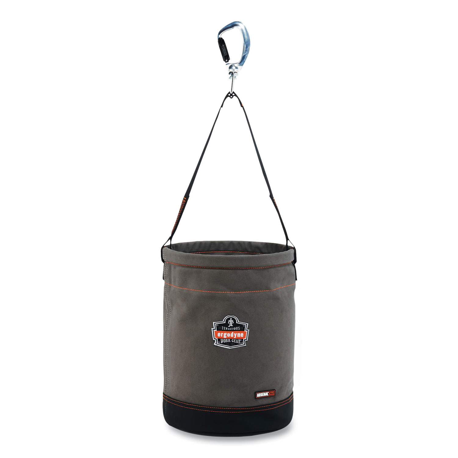 Arsenal 5940 Swiveling Carabiner Canvas Hoist Bucket, 150 lb, Gray