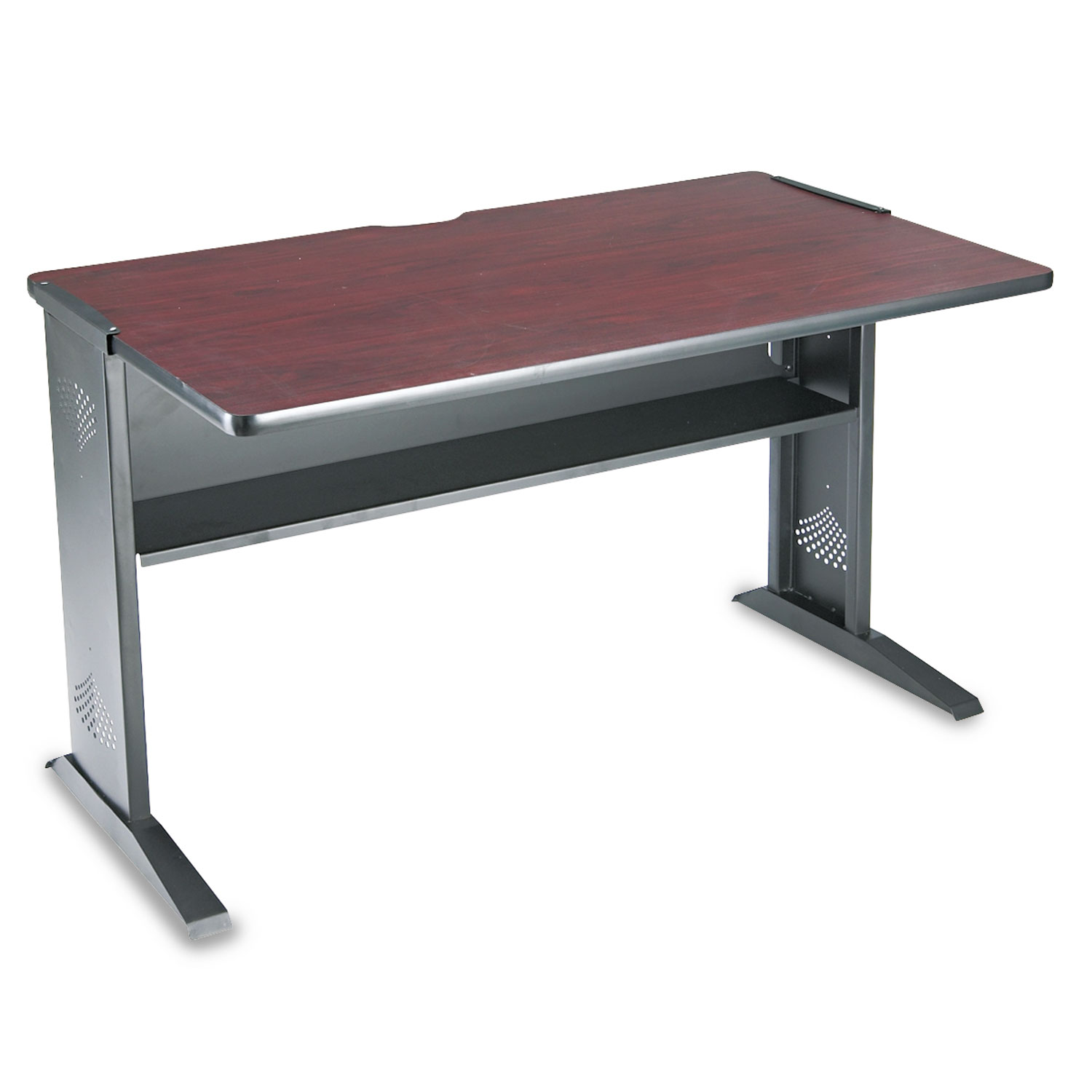Computer Desk W/ Reversible Top, 47-1/2w x 28d x 30h, Mahogany/Medium Oak/Black