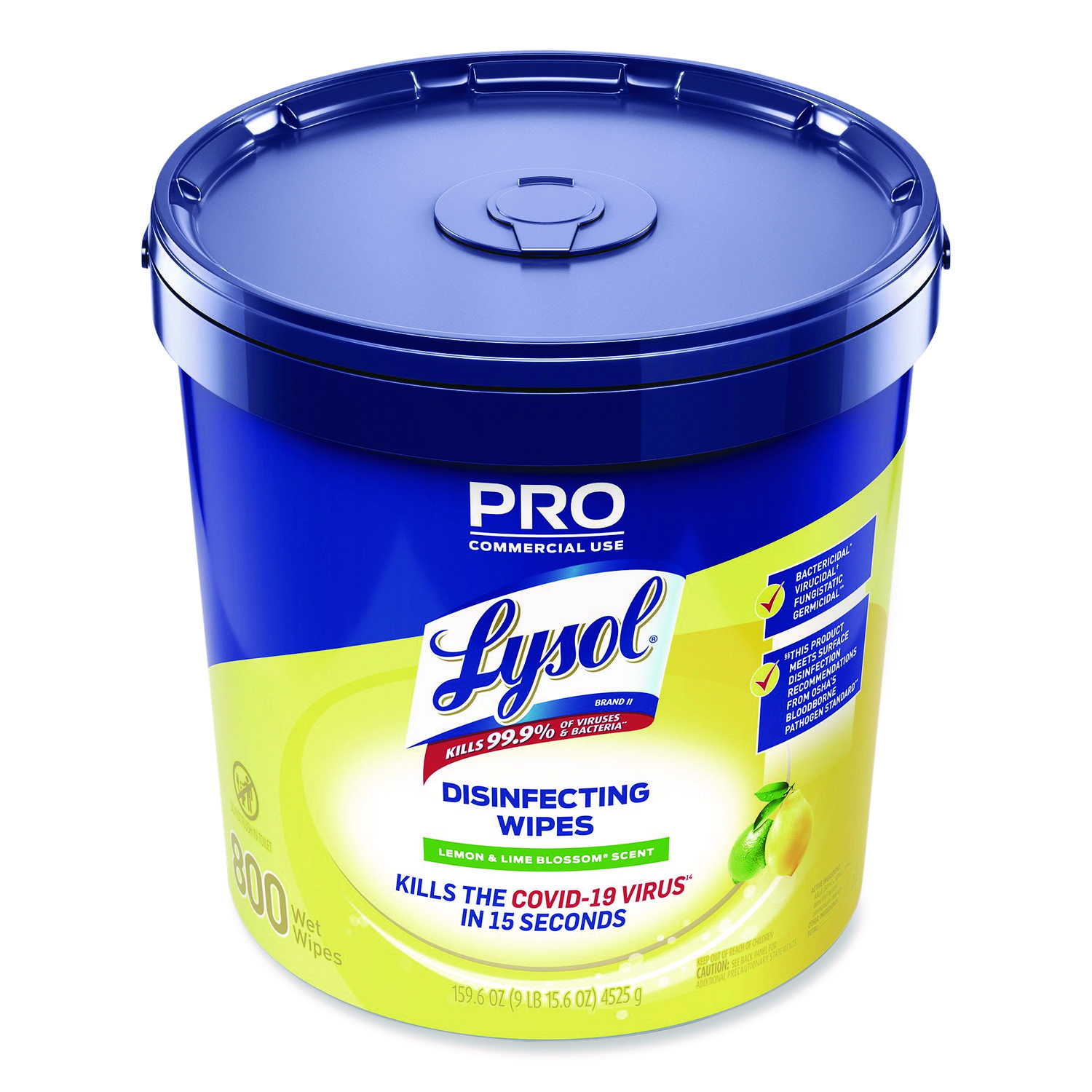 LYSOL® Brand Professional Disinfecting Wipe Bucket, 1-Ply, 6 x 8, Lemon ...