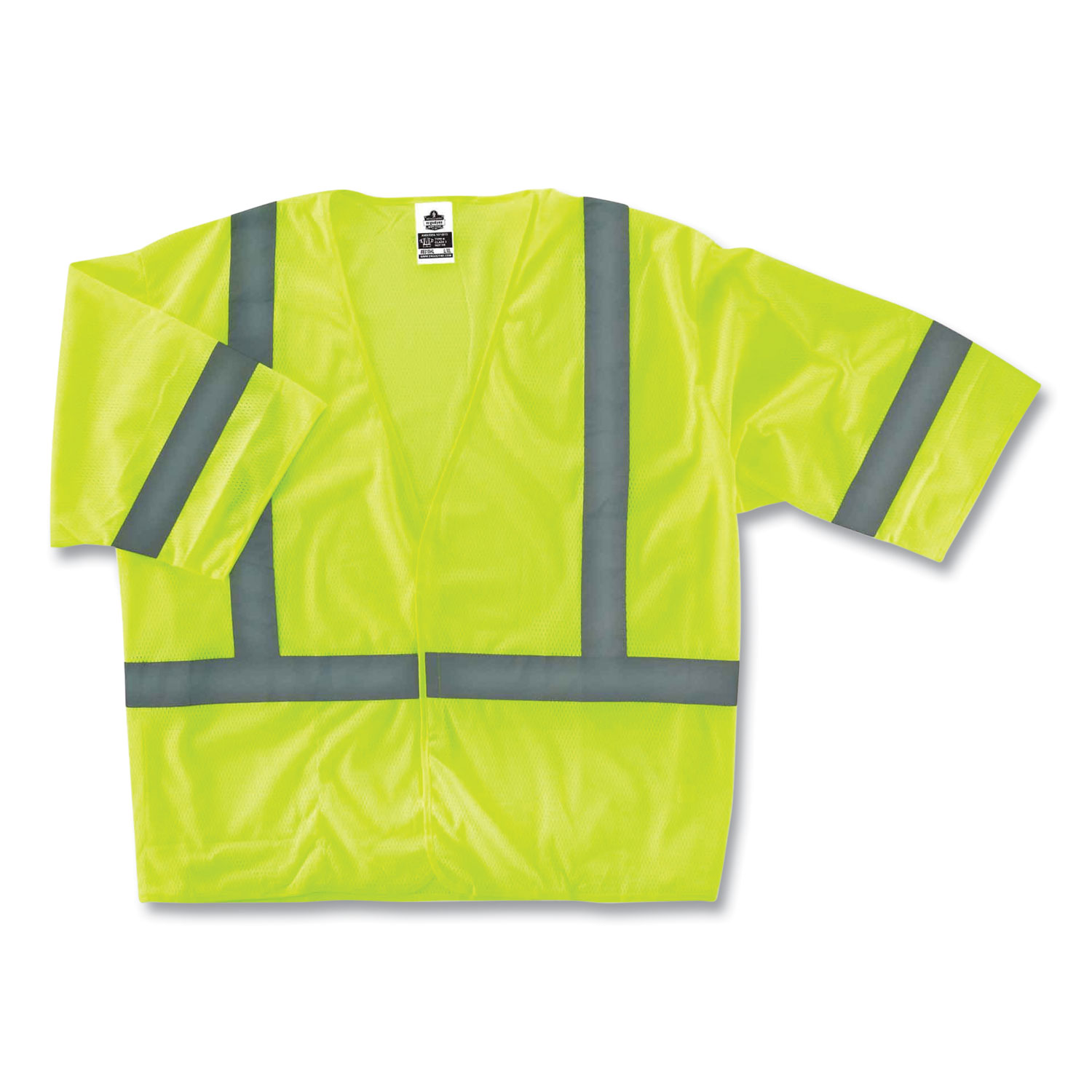 GloWear 8310HL Class 3 Economy Hook and Loop Vest, Polyester, 4X-Large/5X-Large, Lime