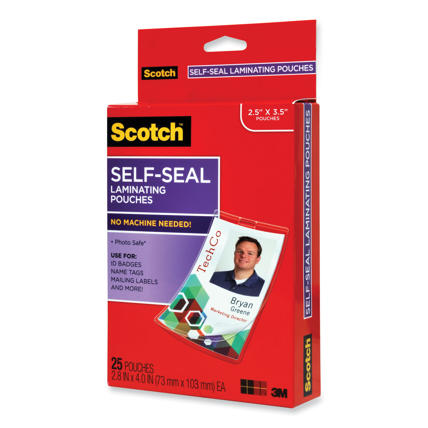 MMMLS852G Scotch Self-Sealing Laminating Pouches w/Clip - Zuma