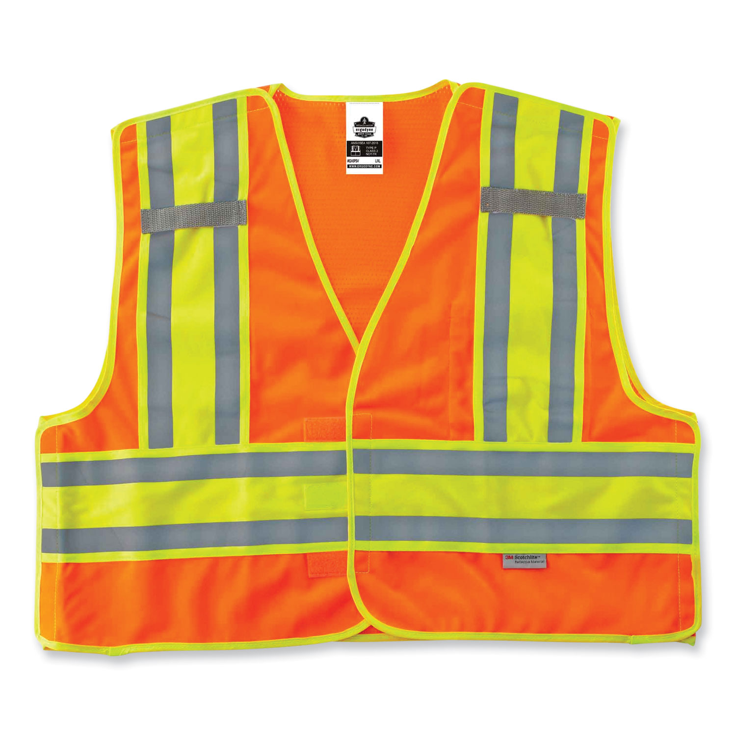 GloWear 8245PSV Class 2 Public Safety Vest, Polyester, 2X-Large/3X-Large, Orange