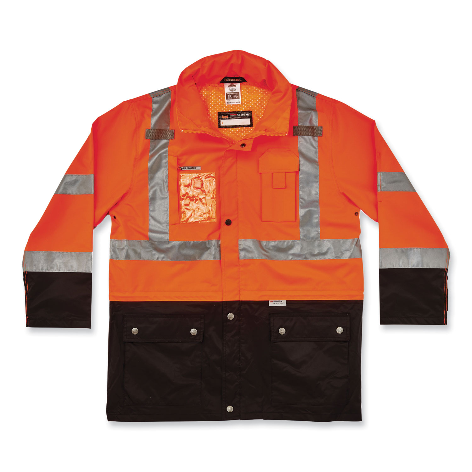 ergodyne® GloWear 8386 Class 3 Hi-Vis Outer Shell Jacket, Polyester, 3X-Large, Orange