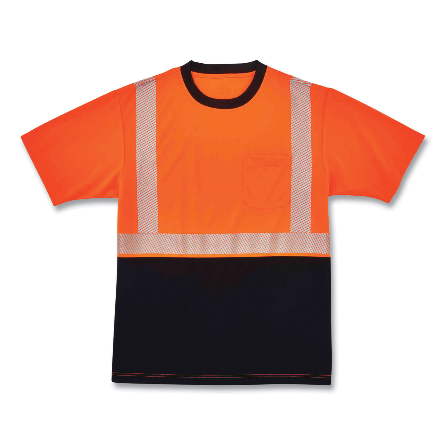 ergodyne® GloWear 8280BK Class 2 Performance T-Shirt with Black Bottom, Polyester, 4X-Large, Orange