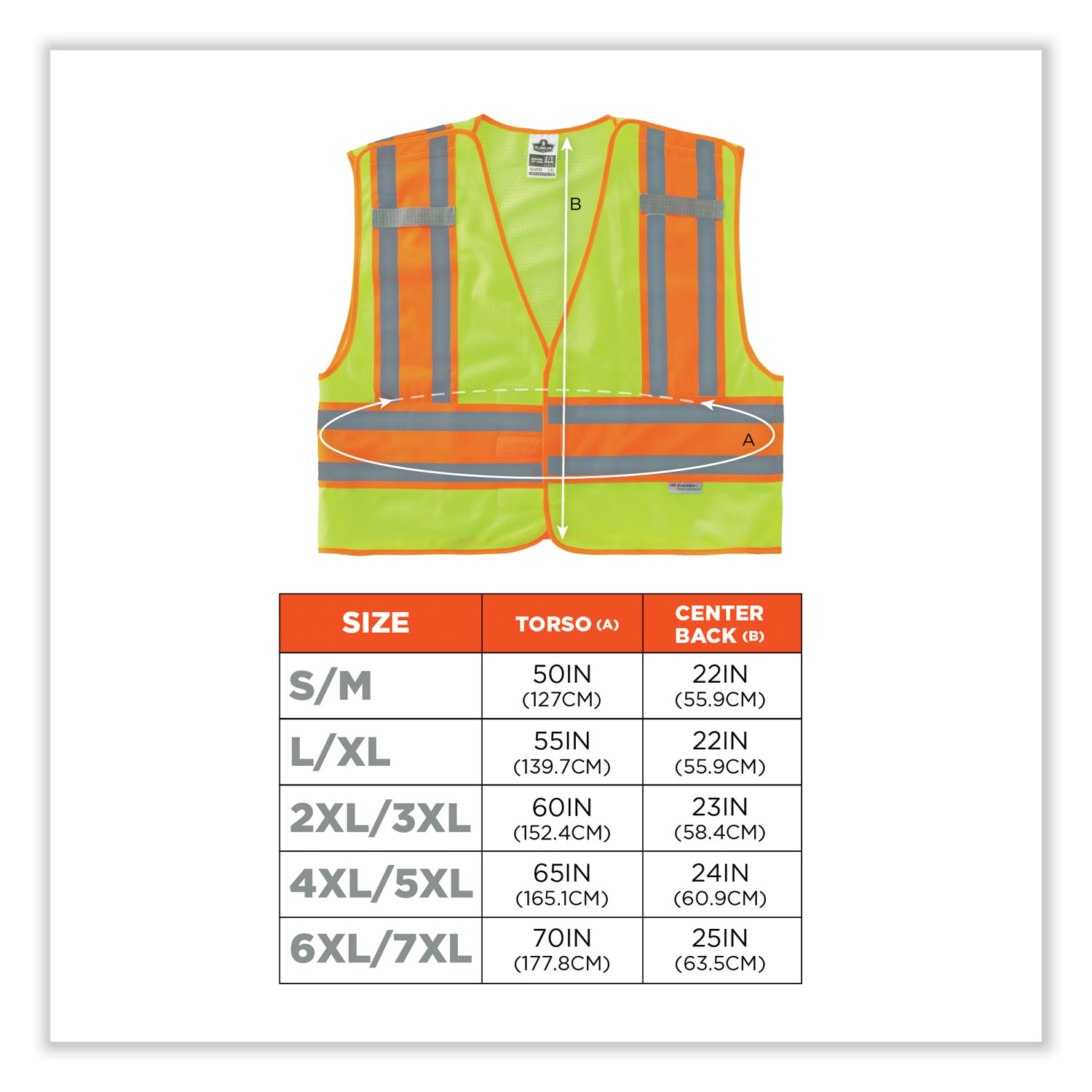 ergodyne® GloWear 8245PSV Class 2 Public Safety Vest, Polyester, 6X-Large/7X-Large, Lime