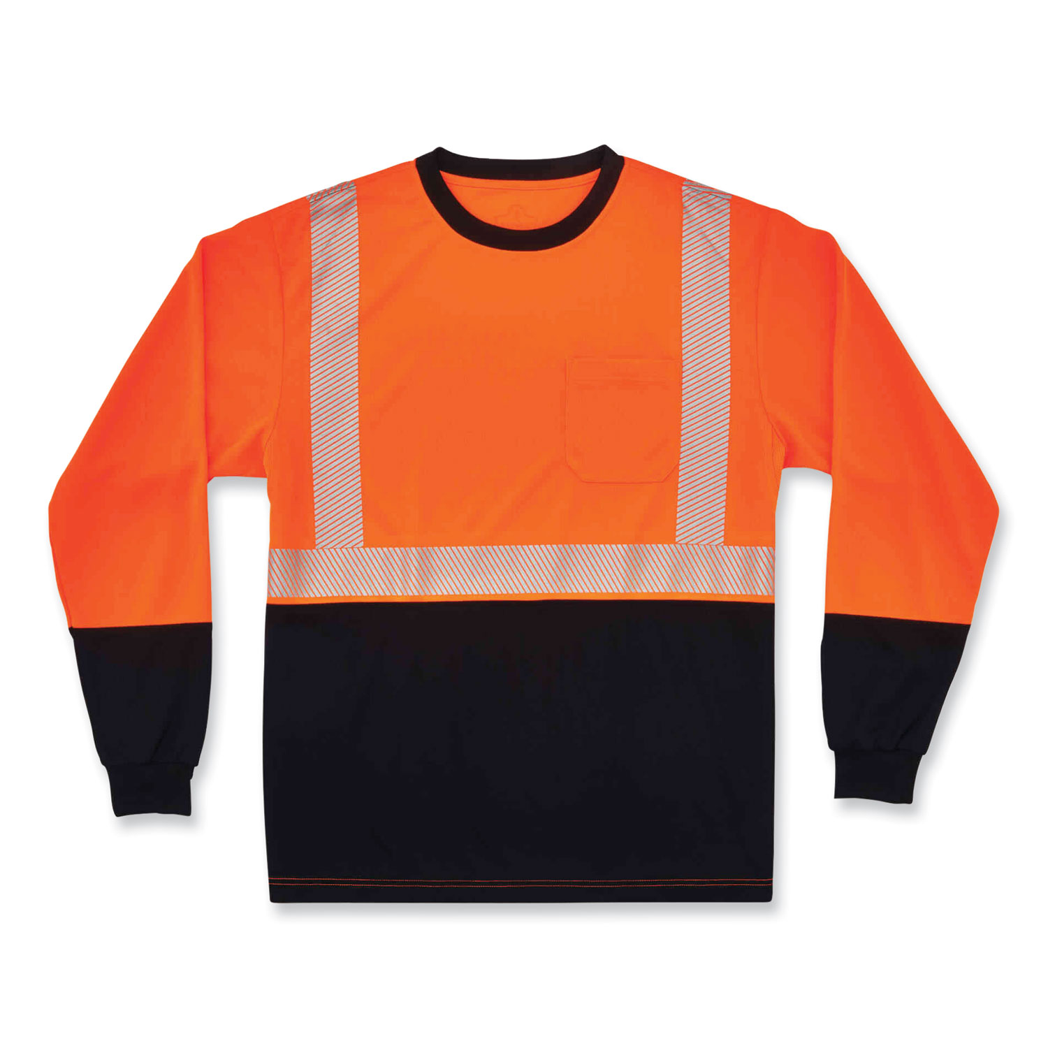 ergodyne® GloWear 8281BK Class 2 Long Sleeve Shirt with Black Bottom, Polyester, 3X-Large, Orange