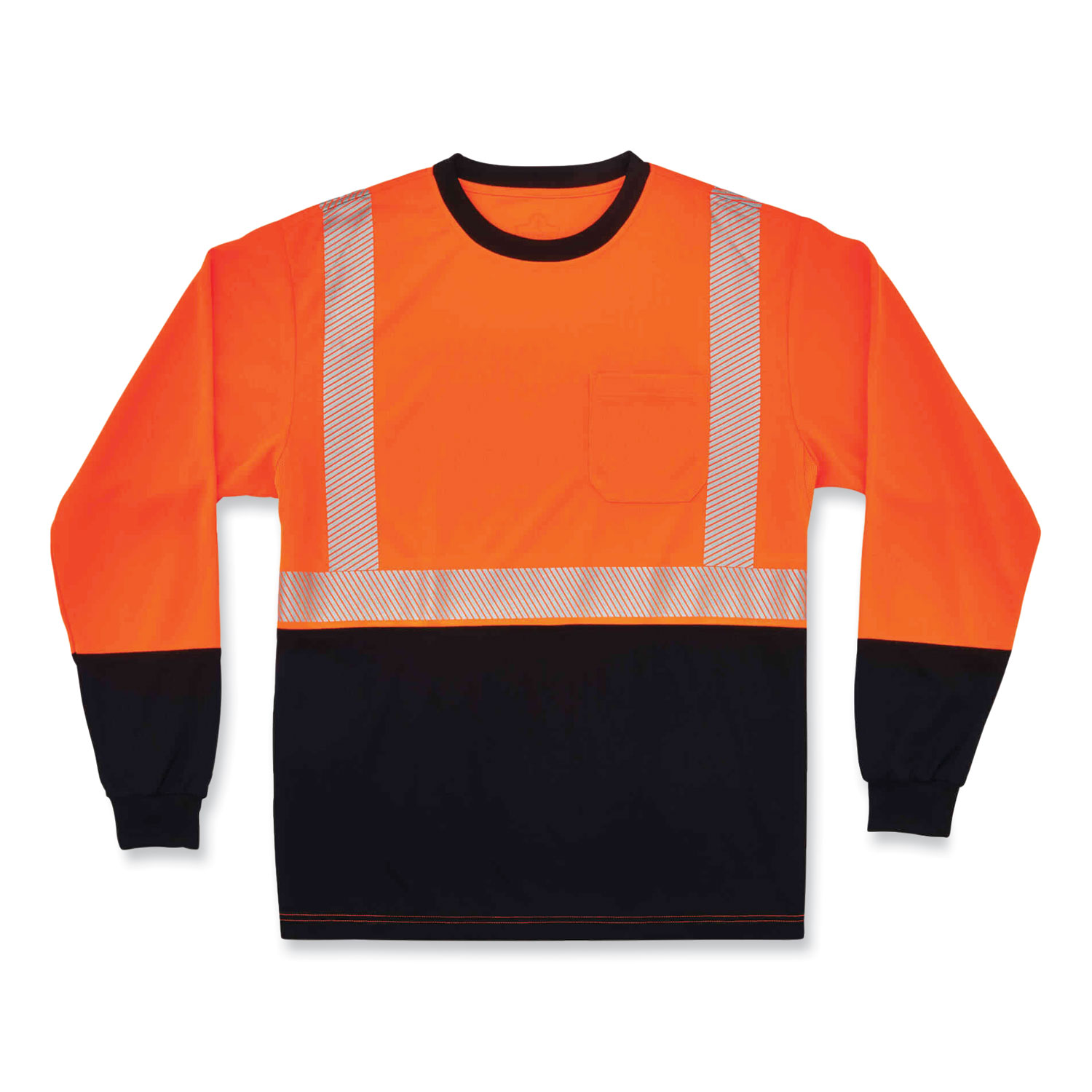 ergodyne® GloWear 8281BK Class 2 Long Sleeve Shirt with Black Bottom, Polyester, X-Large, Orange