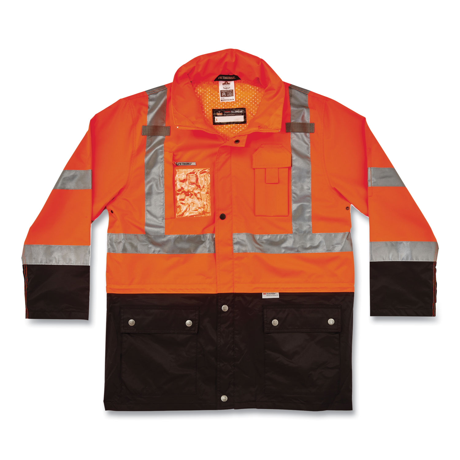 ergodyne® GloWear 8386 Class 3 Hi-Vis Outer Shell Jacket, Polyester, Medium, Orange