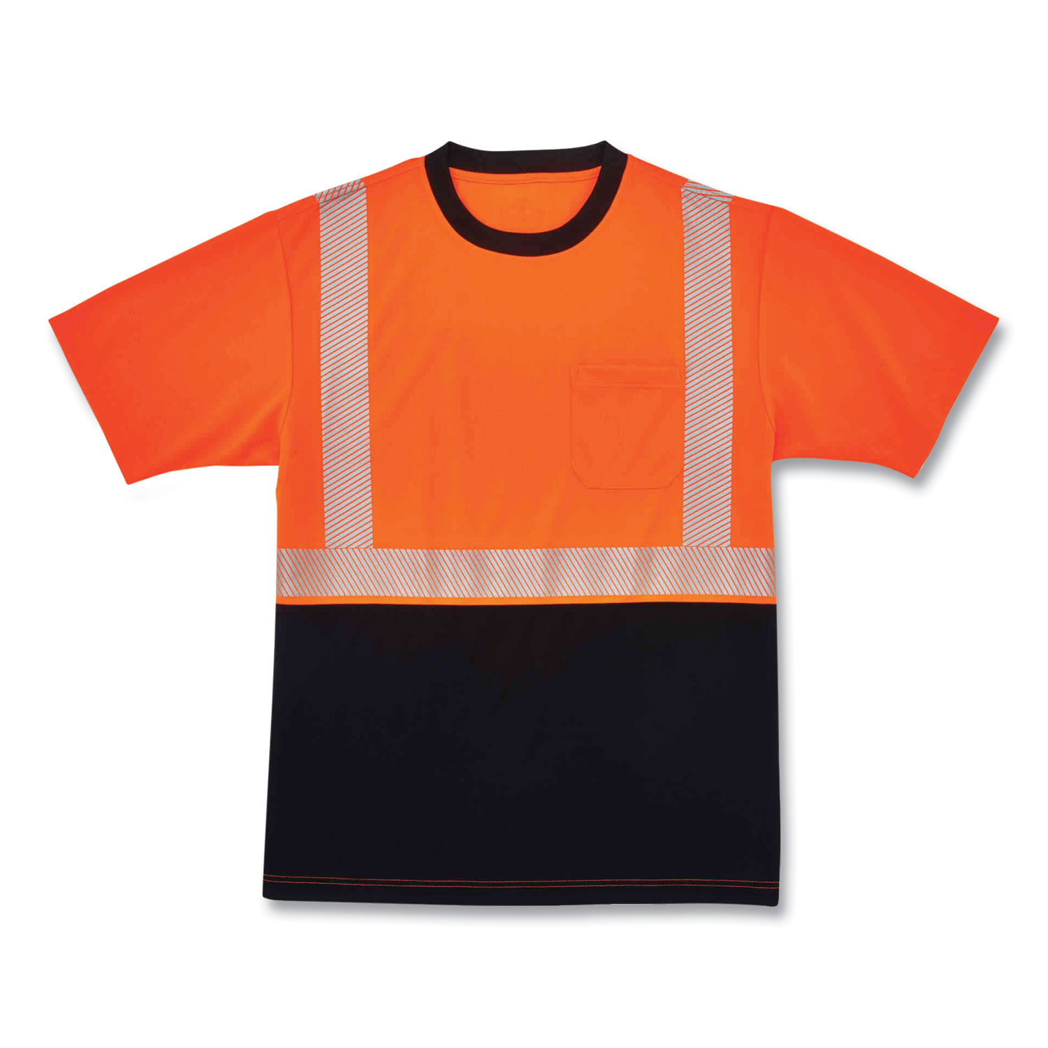 ergodyne® GloWear 8280BK Class 2 Performance T-Shirt with Black Bottom, Polyester, 3X-Large, Orange