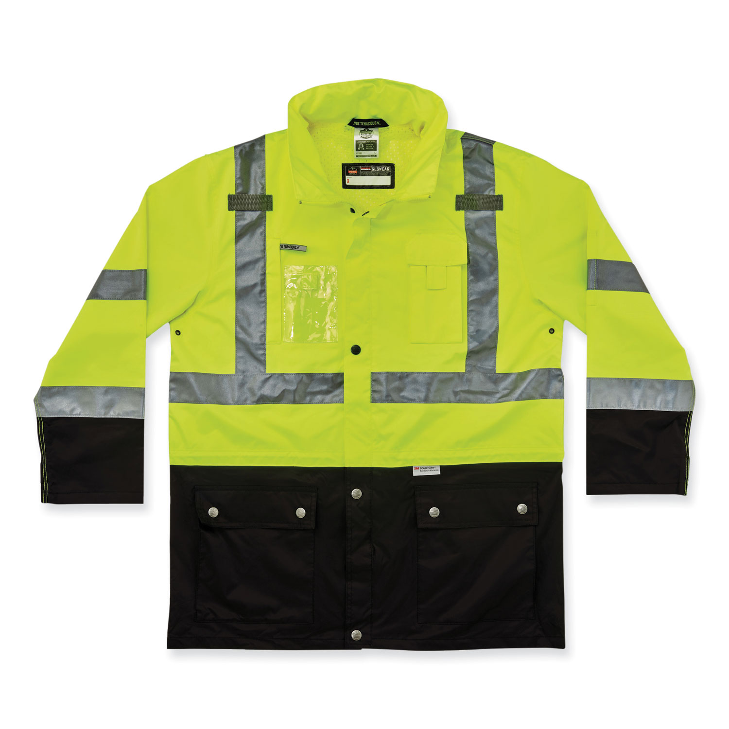 ergodyne® GloWear 8386 Class 3 Hi-Vis Outer Shell Jacket, Polyester, 3X-Large, Lime