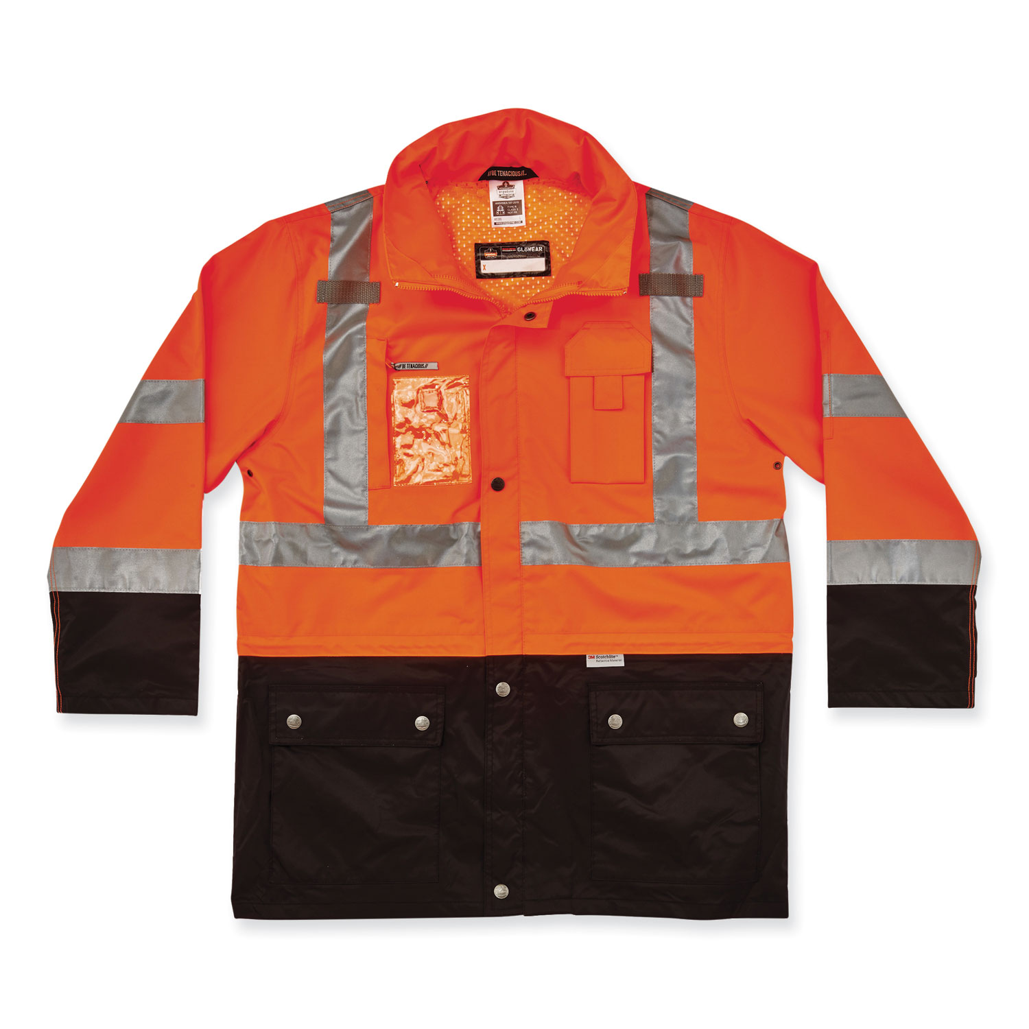 ergodyne® GloWear 8386 Class 3 Hi-Vis Outer Shell Jacket, Polyester, Small, Orange