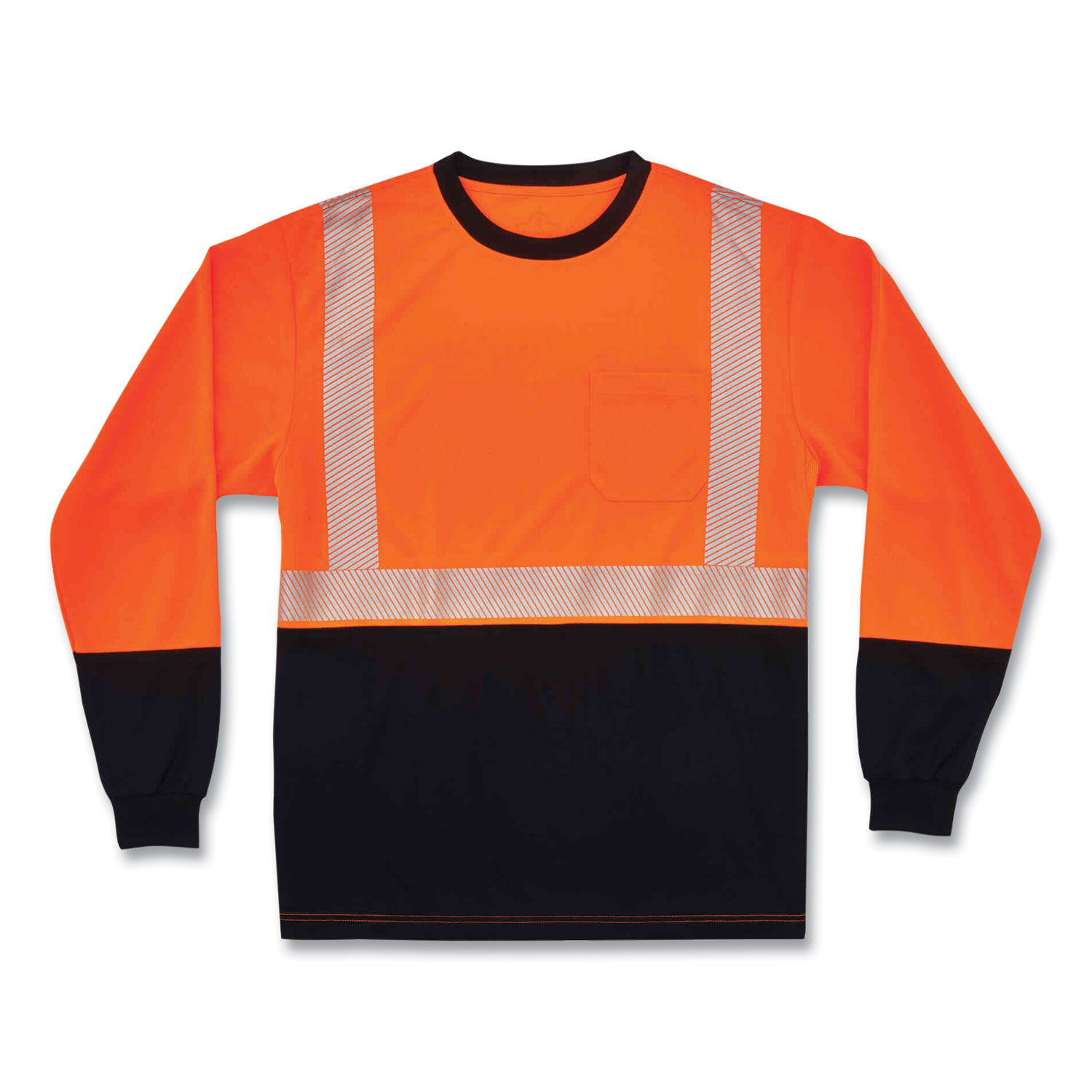 ergodyne® GloWear 8281BK Class 2 Long Sleeve Shirt with Black Bottom, Polyester, 5X-Large, Orange