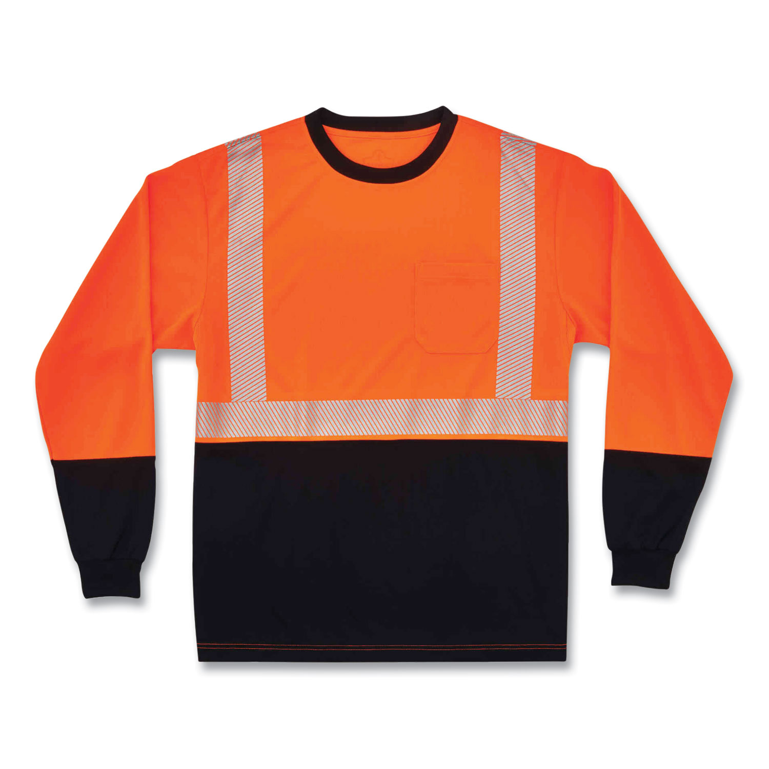 ergodyne® GloWear 8281BK Class 2 Long Sleeve Shirt with Black Bottom, Polyester, 4X-Large, Orange