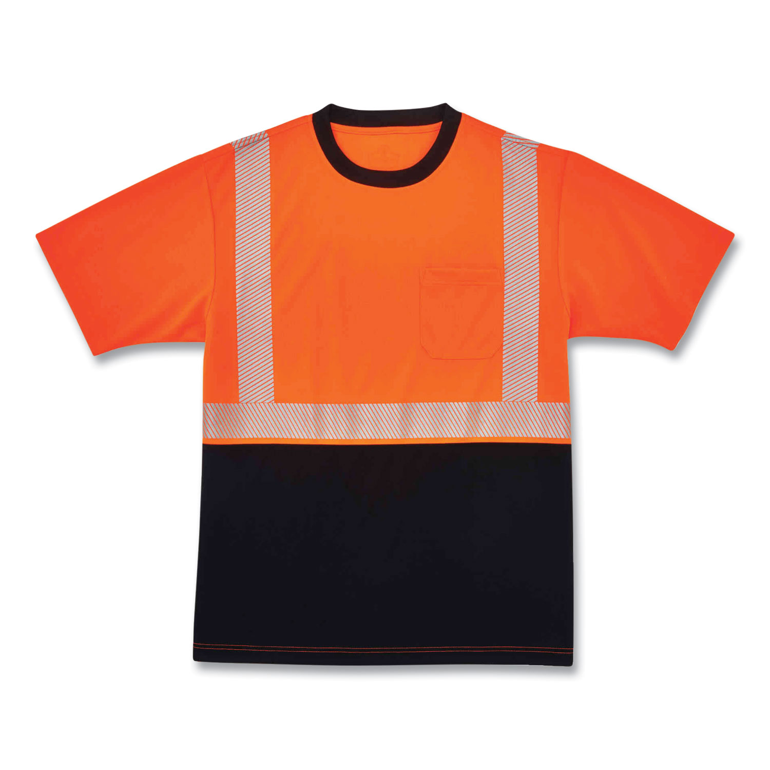 ergodyne® GloWear 8280BK Class 2 Performance T-Shirt with Black Bottom, Polyester, 5X-Large, Orange