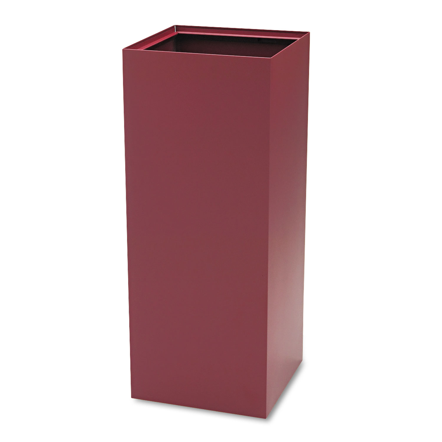 Public Square Recycling Receptacles, Can Recycling, 37 gal, Steel, Burgundy