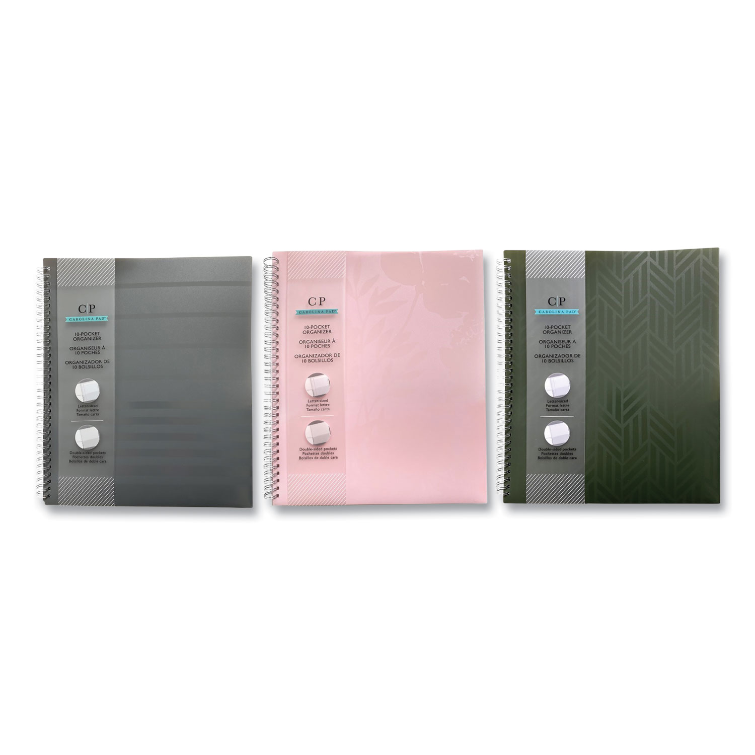 Noted Neutrals Glossy 10-Pocket Portfolio Folder, 11 x , Assorted -  Zerbee