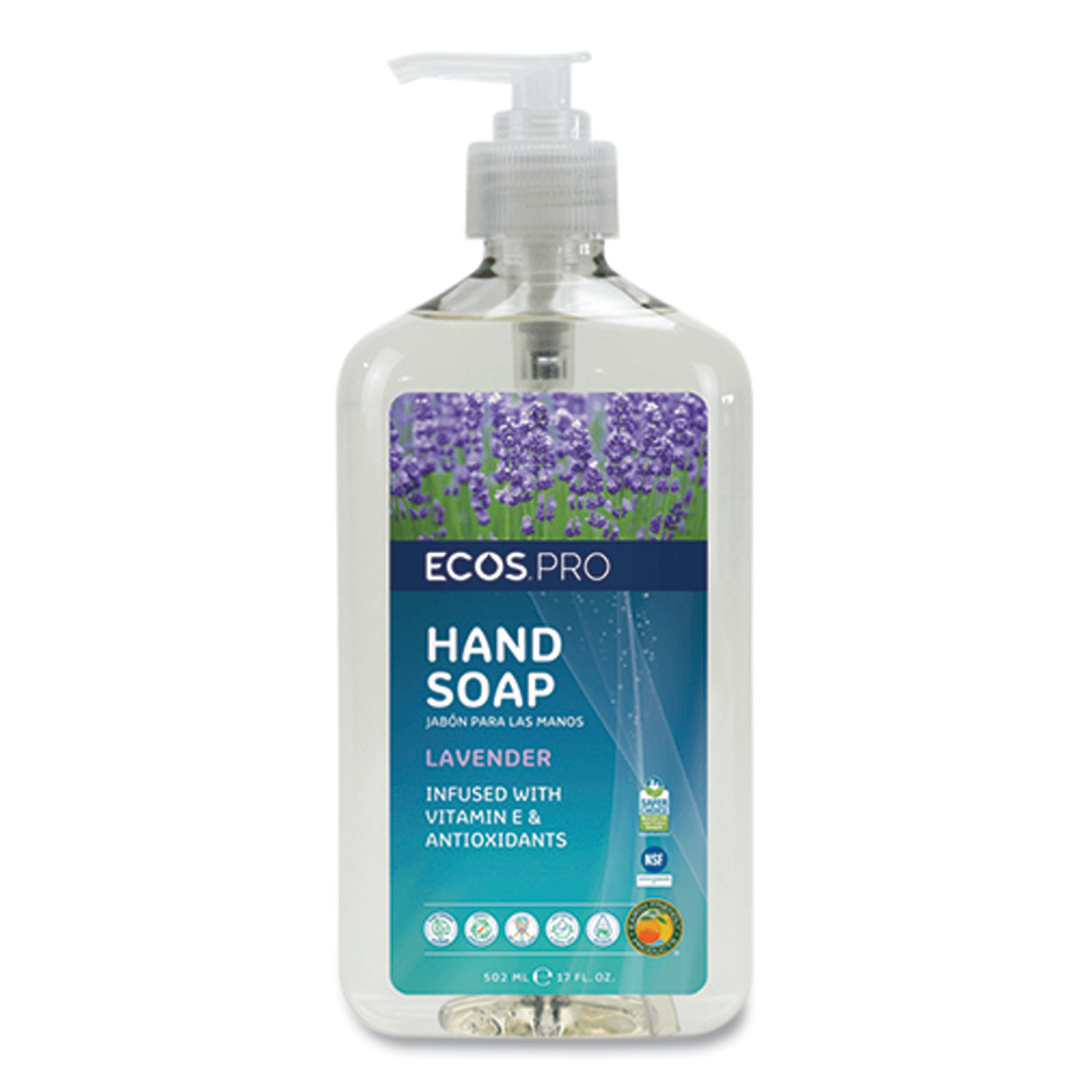 Liquid Hand Soap, Lavender Scent, 17 oz