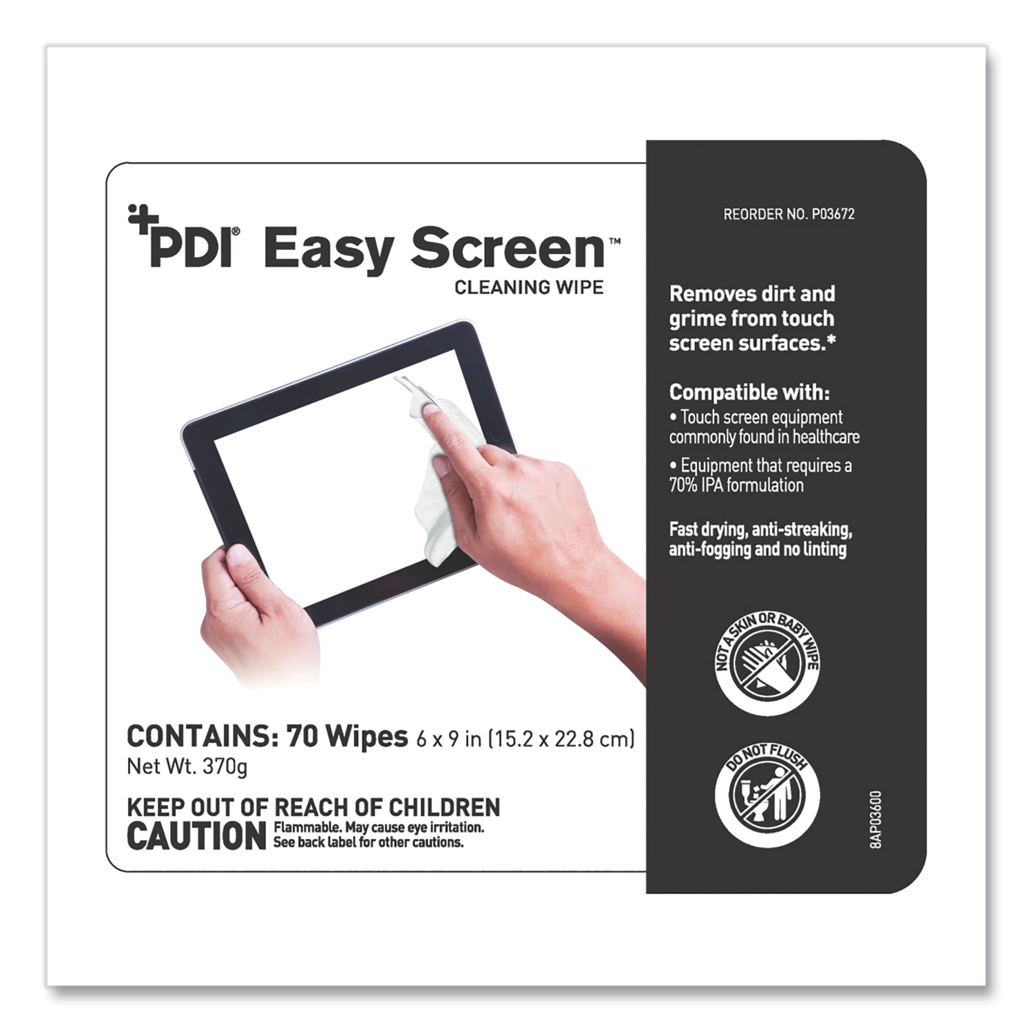 Sani Professional® PDI Easy Screen Cleaning Wipes, 1Ply, 9 x 6