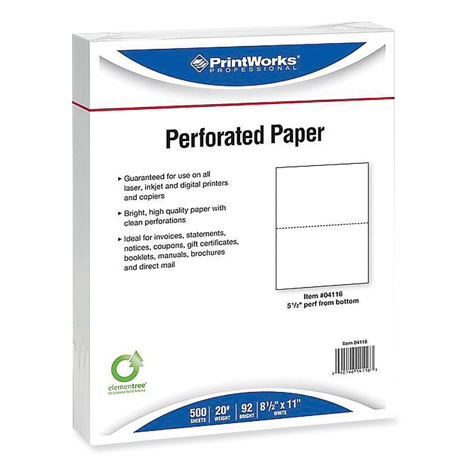Perforated and Punched Paper, 20 lb Bond Weight, 8.5 x 11, White