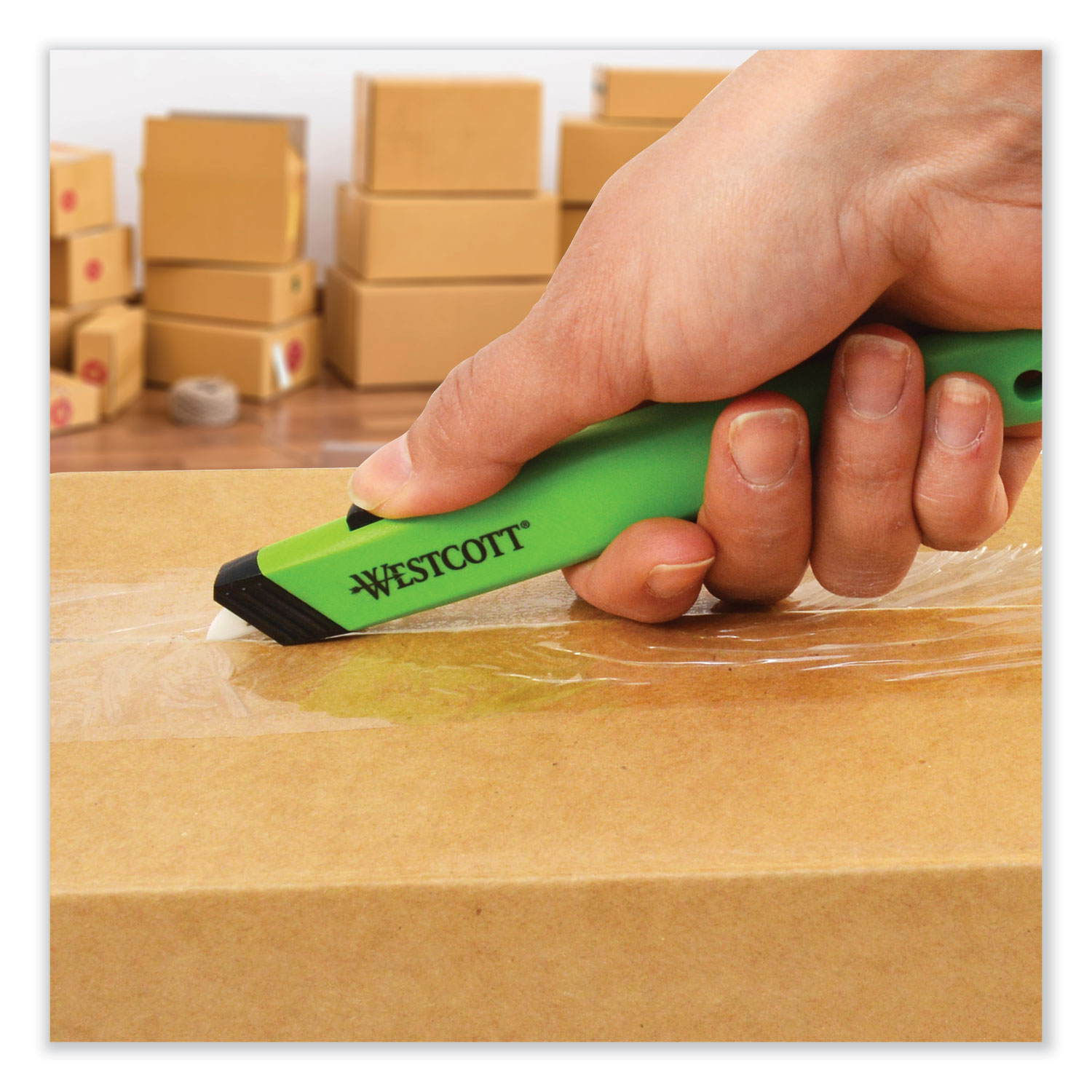 Compact Safety Ceramic Blade Box Cutter, Retractable Blade, 0.5