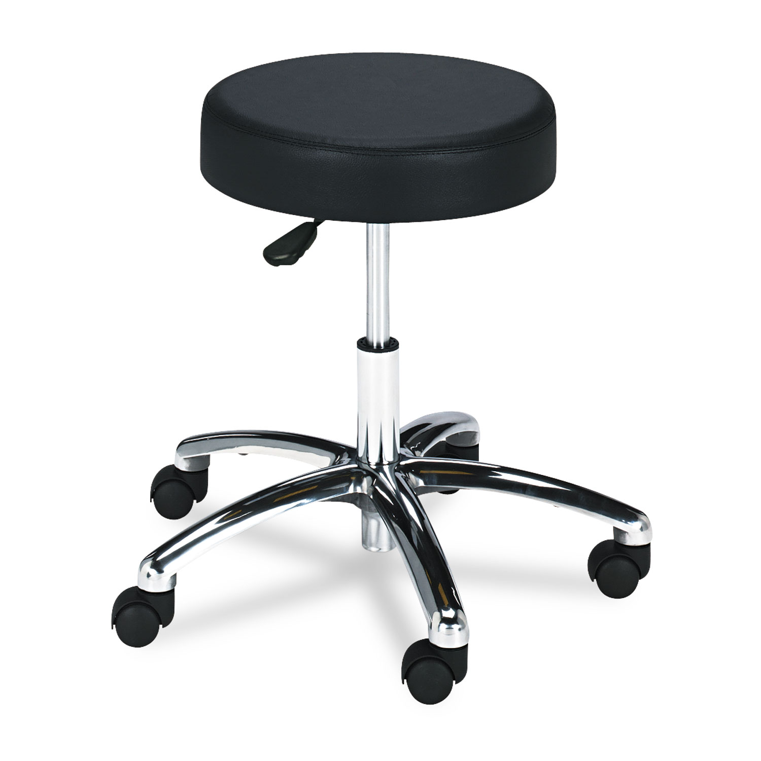  Safco 3431BL Pneumatic Lab Stool without Back, 22 Seat Height, Supports up to 250 lbs., Black Seat/Black Back, Chrome Base (SAF3431BL) 