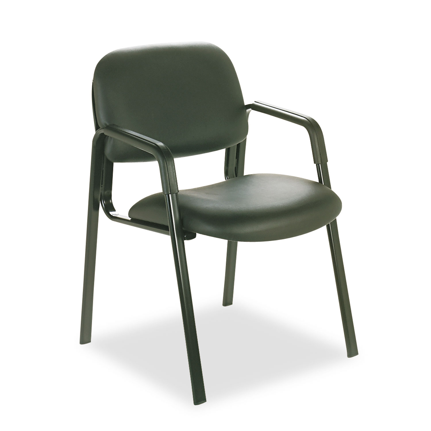Cava Collection Straight-Leg Guest Chair, Black Vinyl