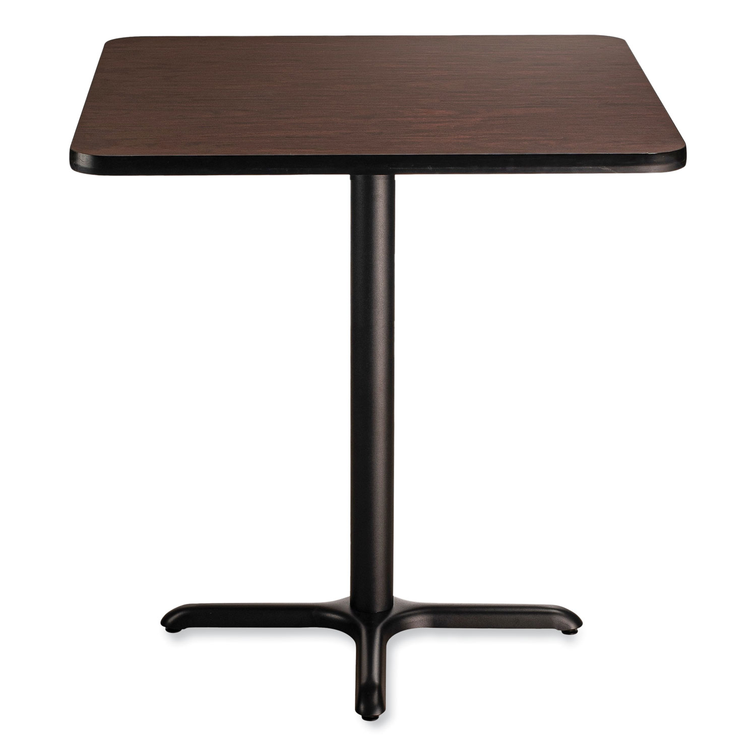 Cafe Table, 36w x 36d x 36h, Square Top/X-Base, Mahogany Top, Black Base