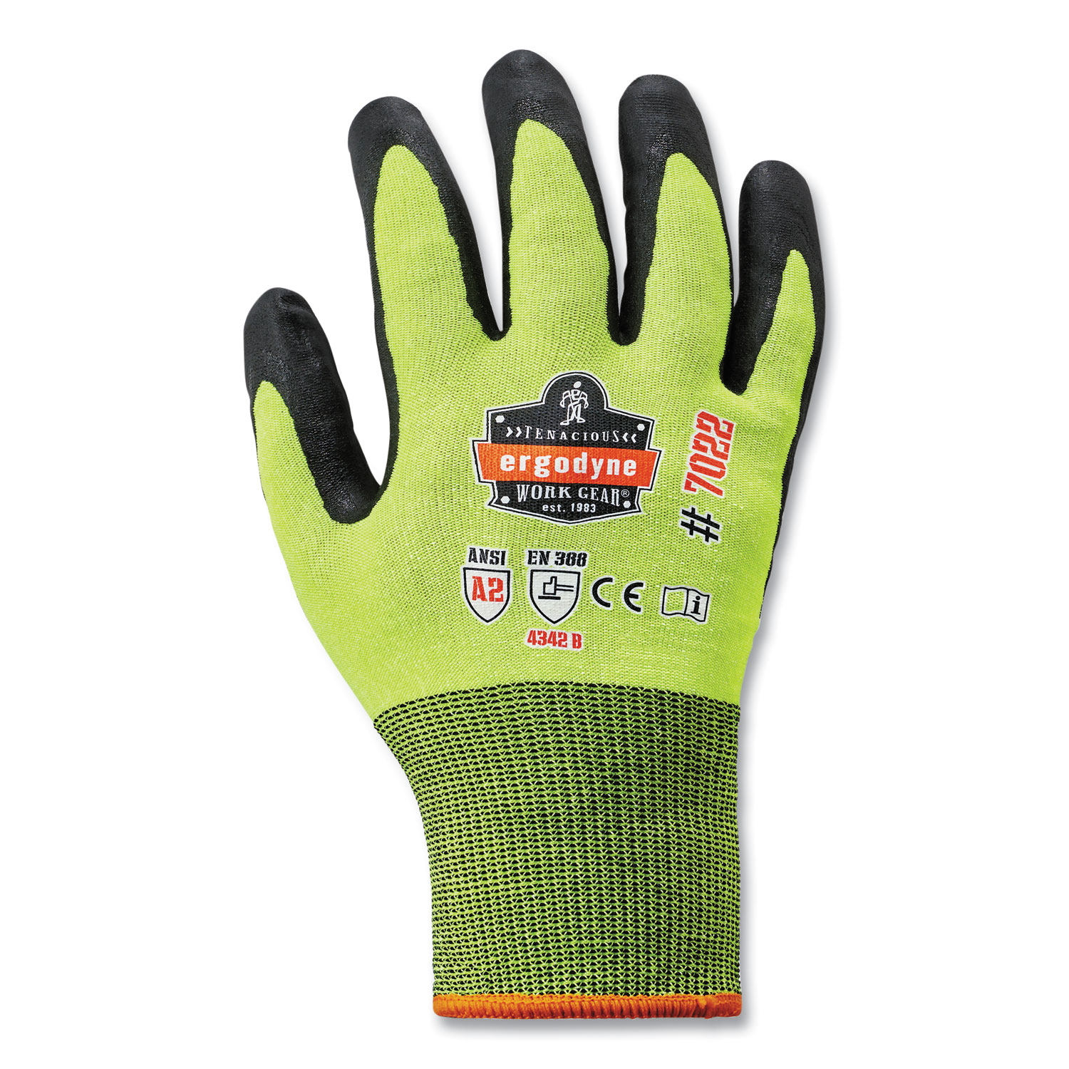 ProFlex 7022-CASE ANSI A2 Coated CR Gloves DSX, Lime, Medium, 144 Pairs/Carton