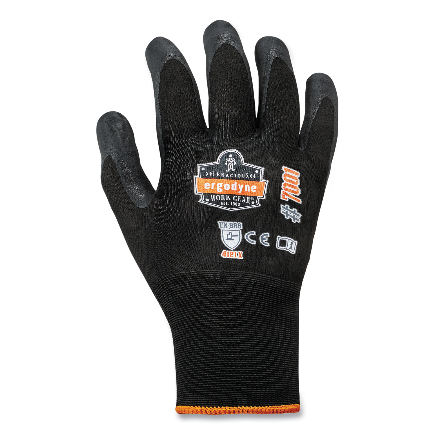 ProFlex 7001-CASE Nitrile Coated Gloves, Black, X-Large, 144 Pairs/Carton