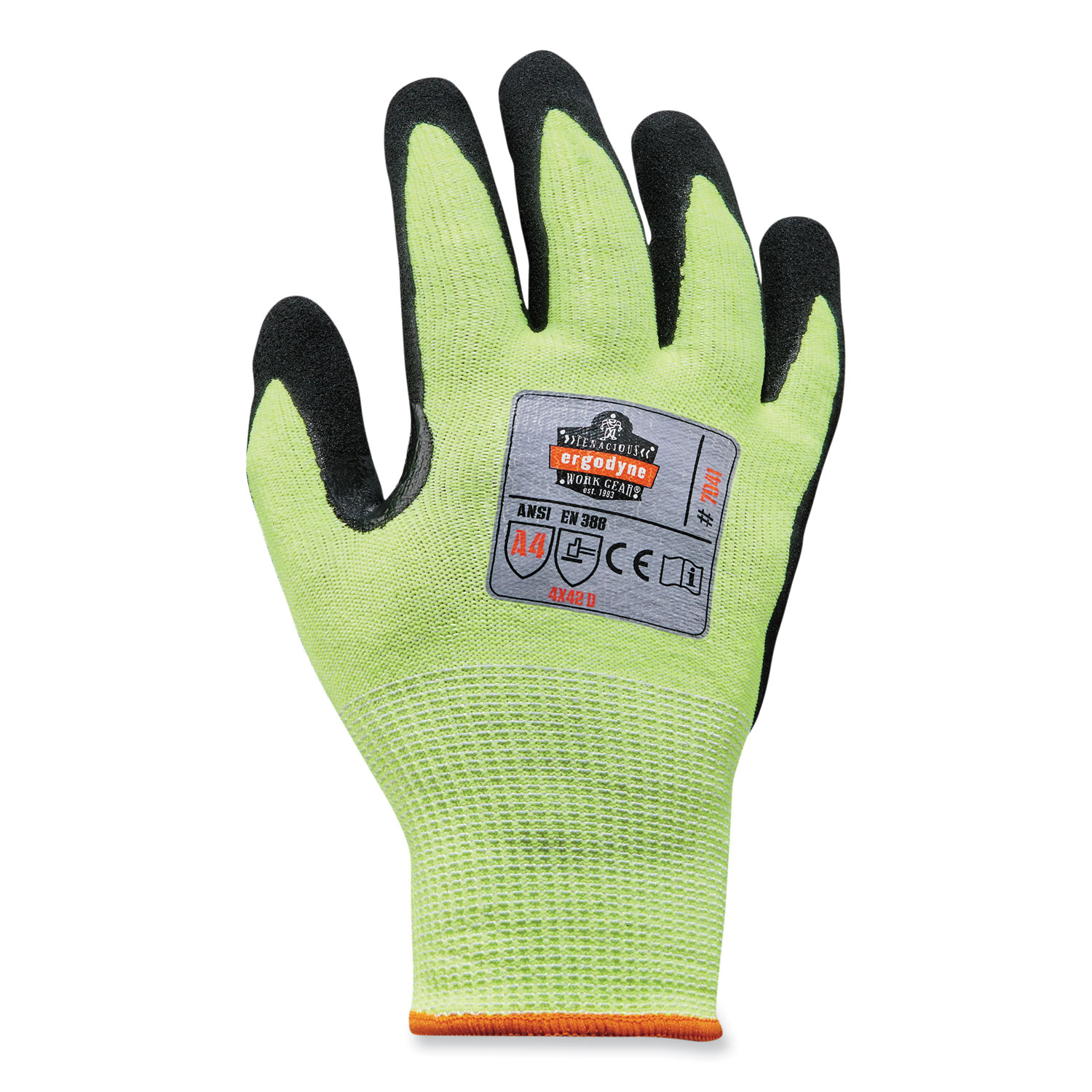 ProFlex 7041 ANSI A4 Nitrile-Coated CR Gloves, Lime, Small, Pair