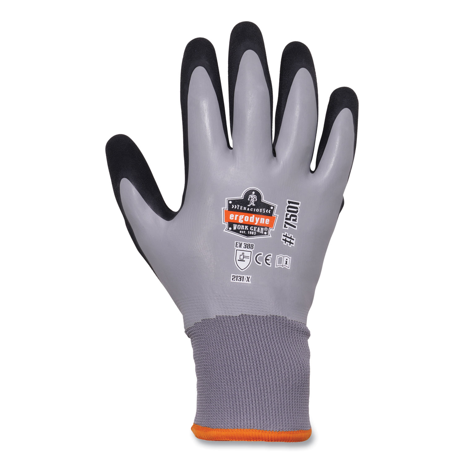 ProFlex 7501-CASE Coated Waterproof Winter Gloves, Gray, 2X-Large, 144 Pairs/Carton