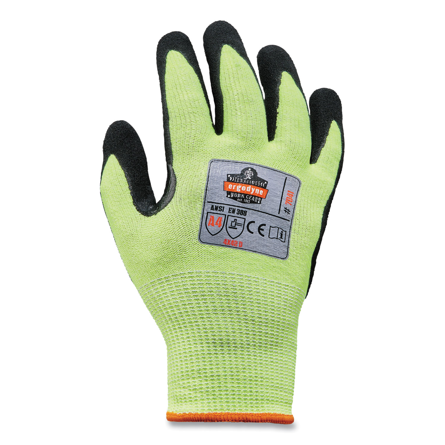 ProFlex 7041 ANSI A4 Nitrile-Coated CR Gloves, Lime, 2X-Large, Pair