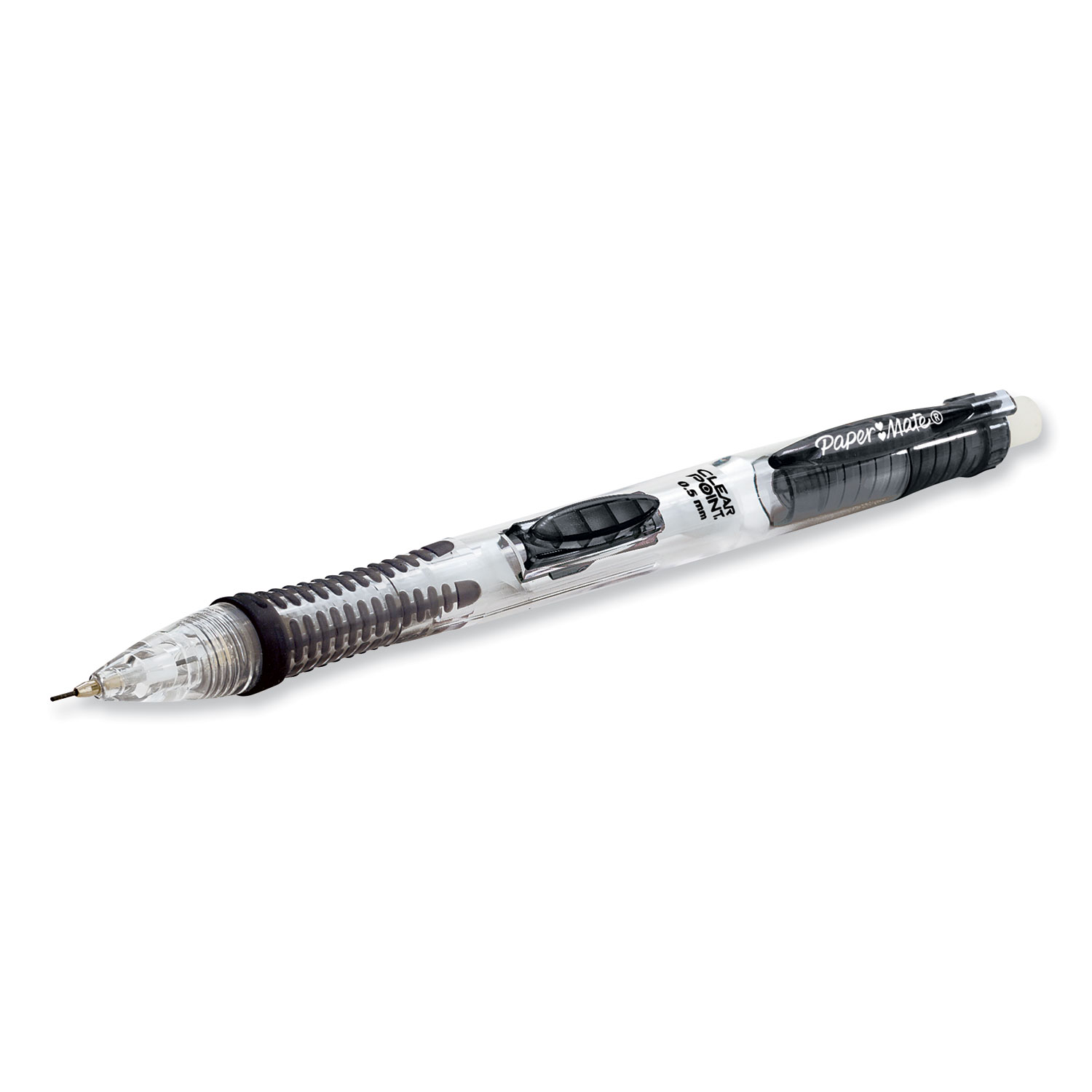 Clear Point Mechanical Pencil, 0.5 mm, HB (#2), Black Lead, Black