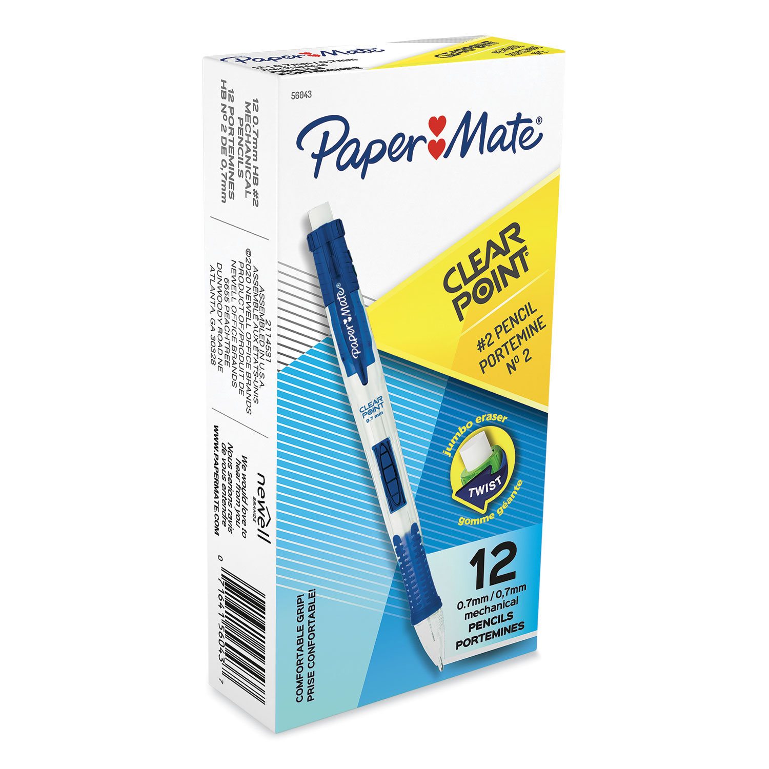 Paper Mate® Clearpoint® Mechanical Pencils, HB #2 Lead (0.7mm), Assorted  Barrel Colors, 10 Count 
