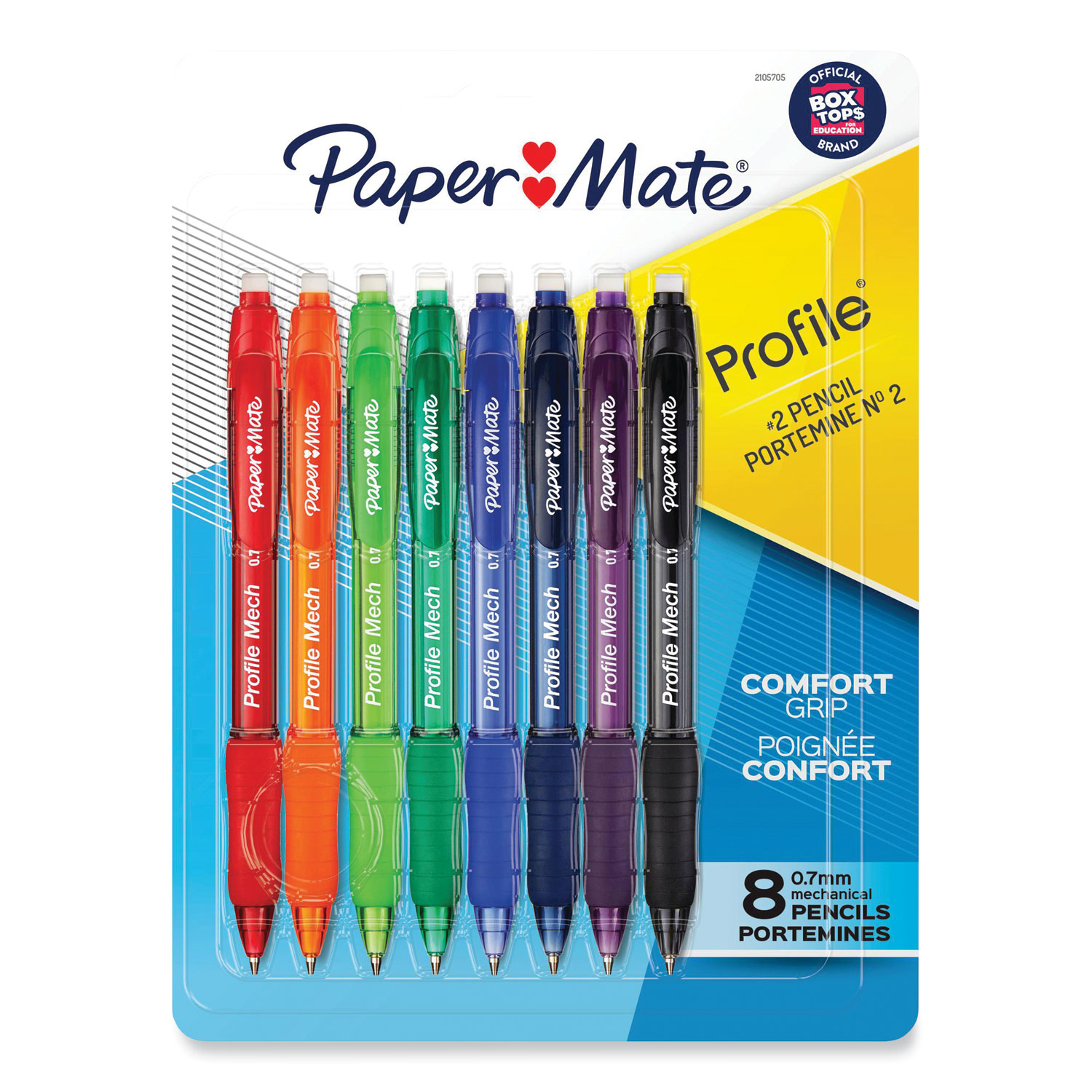 Profile Mechanical Pencils, 0.7 mm, HB (#2), Black Lead, Assorted Barrel  Colors, 8/Pack - Office Express Office Products