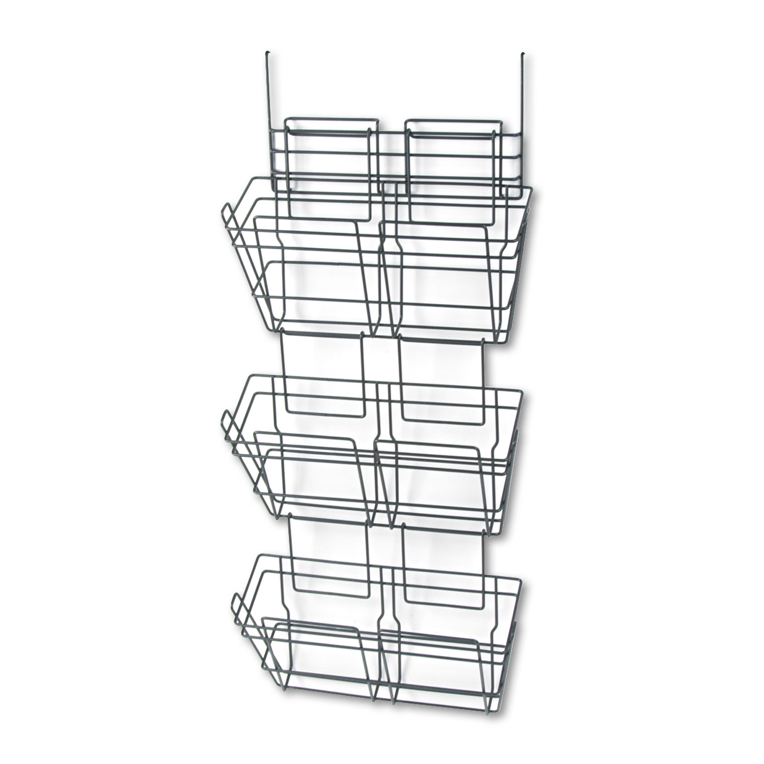  Safco 4151CH Panelmate Triple-File Basket Organizer, 15 1/2 x 29 1/2, Charcoal Gray (SAF4151CH) 