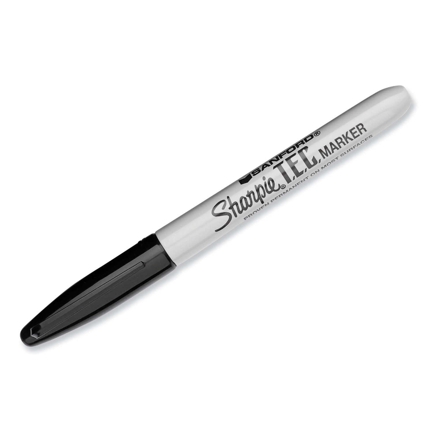 Pen-Style Permanent Marker, Fine Bullet Tip, Black, Dozen - ASE Direct