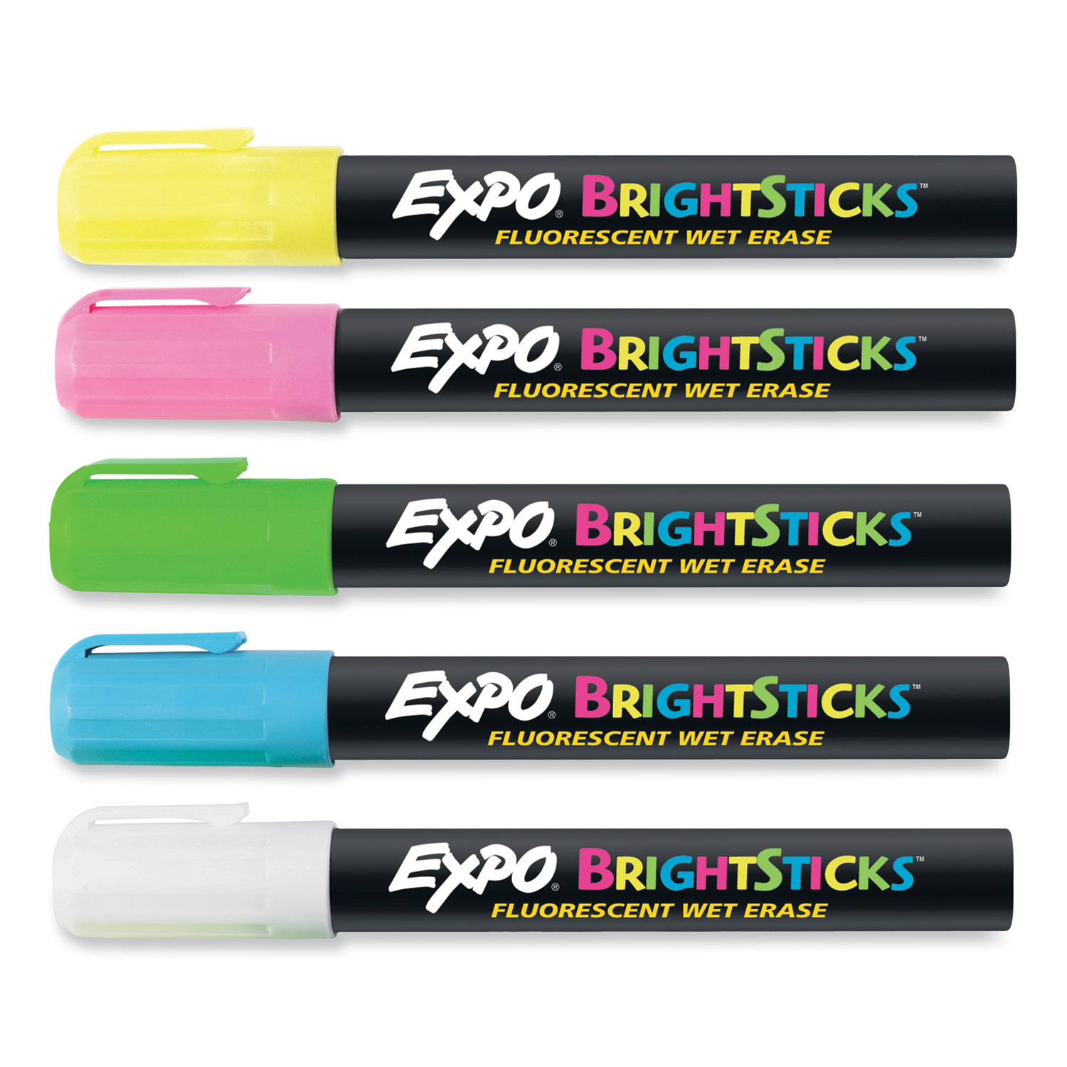 Expo Bright Sticks Wet-erase Fluorescent Marker Set Bullet Tip