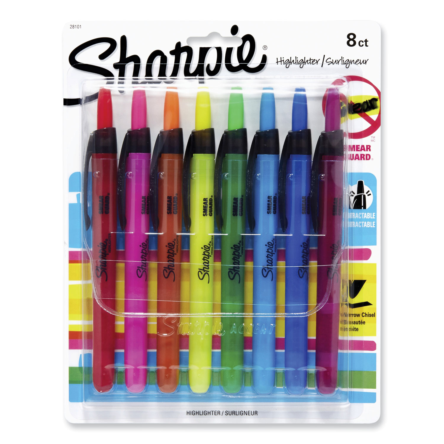 Sharpie Accent Retractable Highlighters Assorted Colors Pack Of 8 - Office  Depot